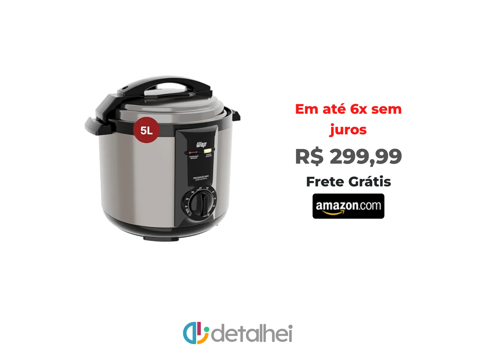 Foto do produto ❗WAP Panela de Pressão Elétrica em Inox WPPE2 5 Litros, Revestimento Antiaderente, 9 Dispositivos de Segurança, 900W 127V<br/>#Amazon: <a href="https://harpy.me/4RT1-L4zGJZL" target="_blank" rel="nofollow">https://harpy.me/4RT1-L4zGJZL</a>