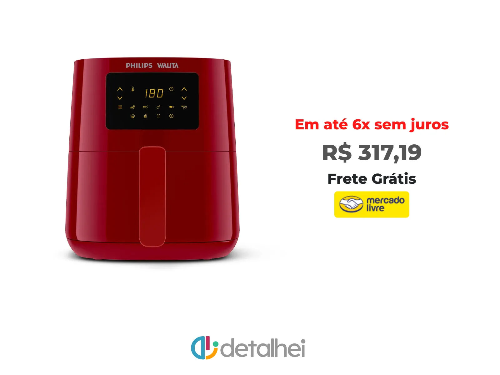 Foto do produto ❗Fritadeira Digital Philips Walita 4,1l Vermelha Ri9252 Cor Vermelho<br/>#Mercado Livre: <a href="https://harpy.me/N69FT3VcdBRr" target="_blank" rel="nofollow">https://harpy.me/N69FT3VcdBRr</a>