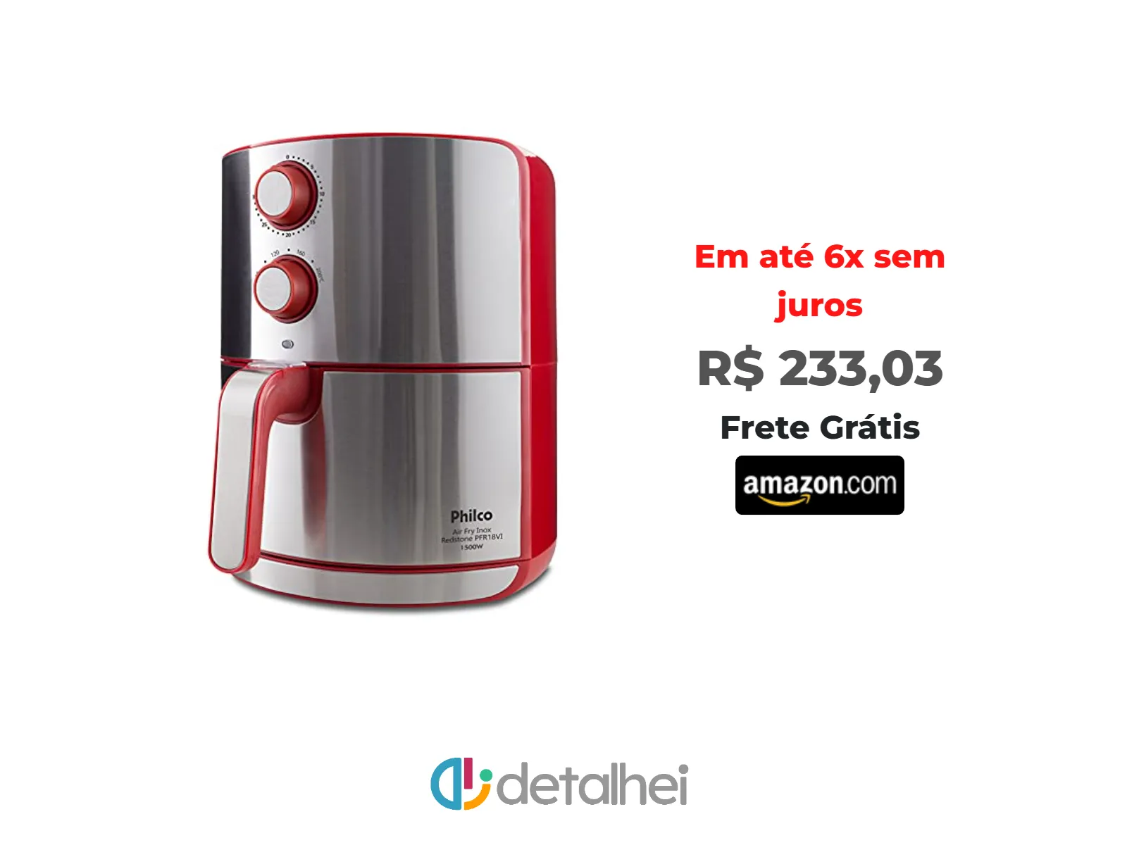 Foto do produto ❗Fritadeira Air Fry Philco Inox Redstone PFR18VI 1500W 4,6L 127V<br/>#Amazon: <a href="https://harpy.me/vNeSIJLtasON" target="_blank" rel="nofollow">https://harpy.me/vNeSIJLtasON</a>