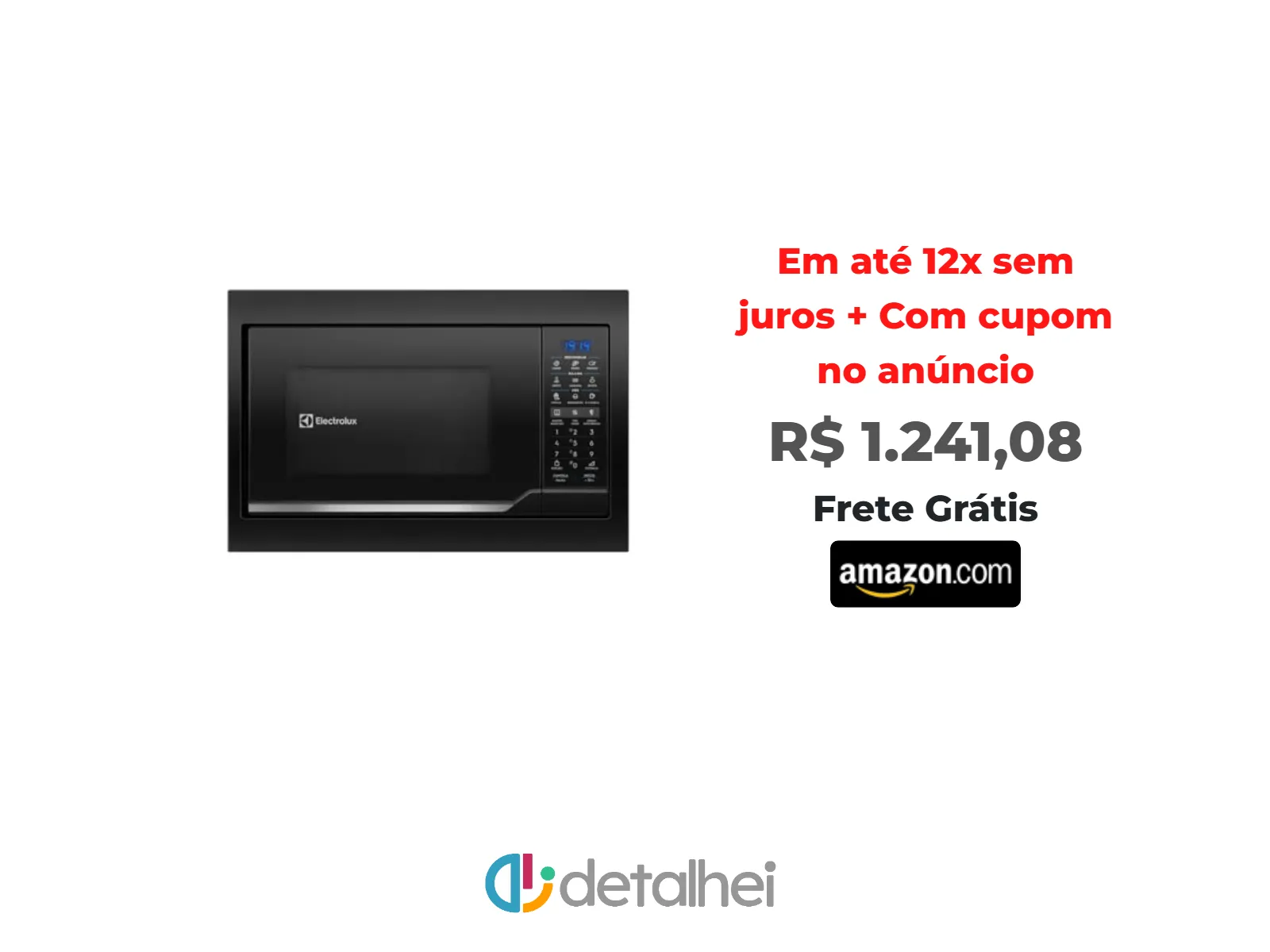 Foto do produto ❗Micro-ondas de Embutir Electrolux 34L Preto com Painel Digital e Função Tira odor (ME3EP) - 127V<br/>#Amazon: <a href="https://harpy.me/Ixqh6wyhscsN" target="_blank" rel="nofollow">https://harpy.me/Ixqh6wyhscsN</a>