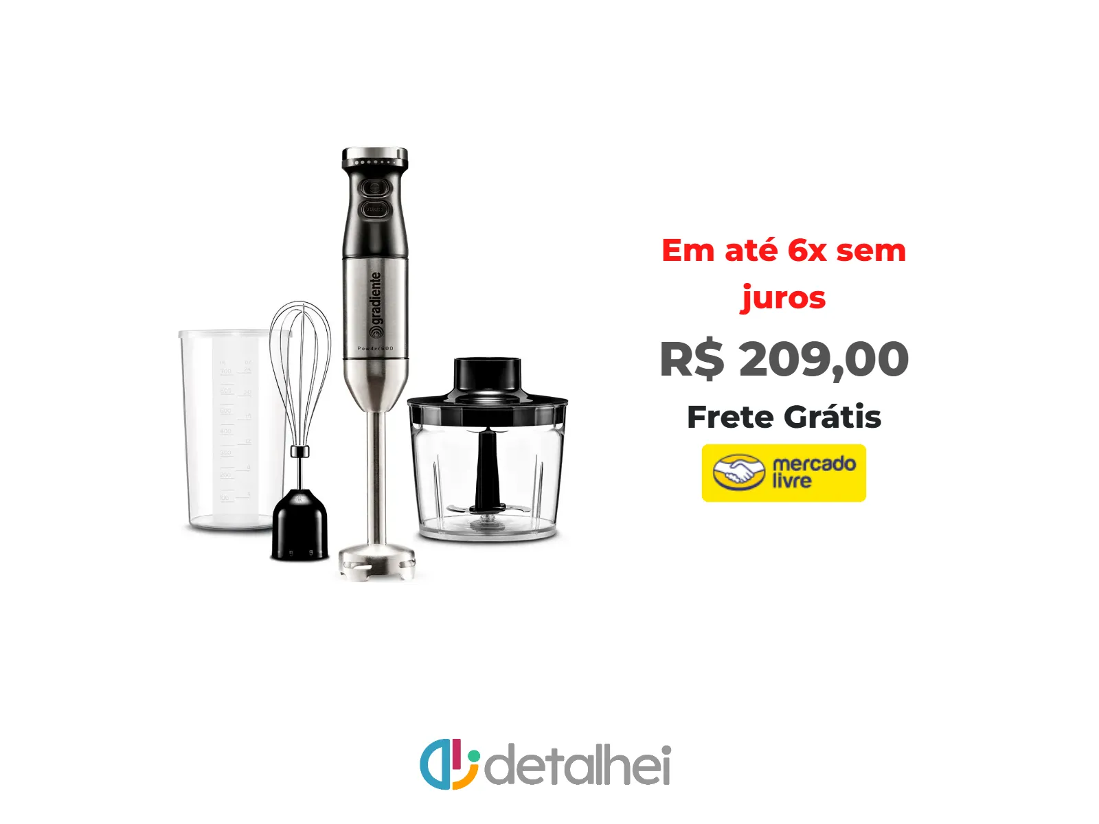 Foto do produto ❗Mixer Processador Batedor Gradiente PGMX404 600W Inox 3 em 1<br/>#Mercado Livre: <a href="https://harpy.me/hMe-BF8NwGWM" target="_blank" rel="nofollow">https://harpy.me/hMe-BF8NwGWM</a>