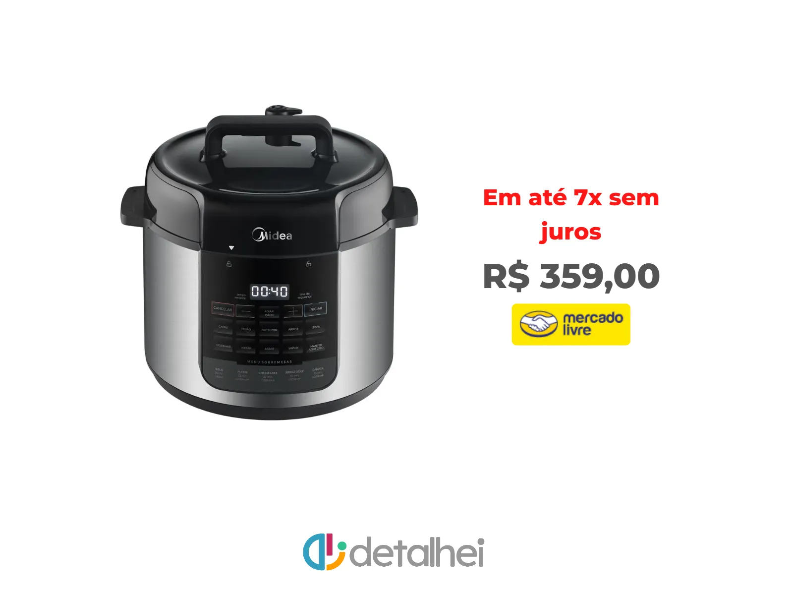 Foto do produto ❗Panela De Pressão Elétrica 5l Nutripro Inox Midea Cor Cinza<br/>#Mercado Livre: <a href="https://harpy.me/N-EYH8aq5sXG" target="_blank" rel="nofollow">https://harpy.me/N-EYH8aq5sXG</a>