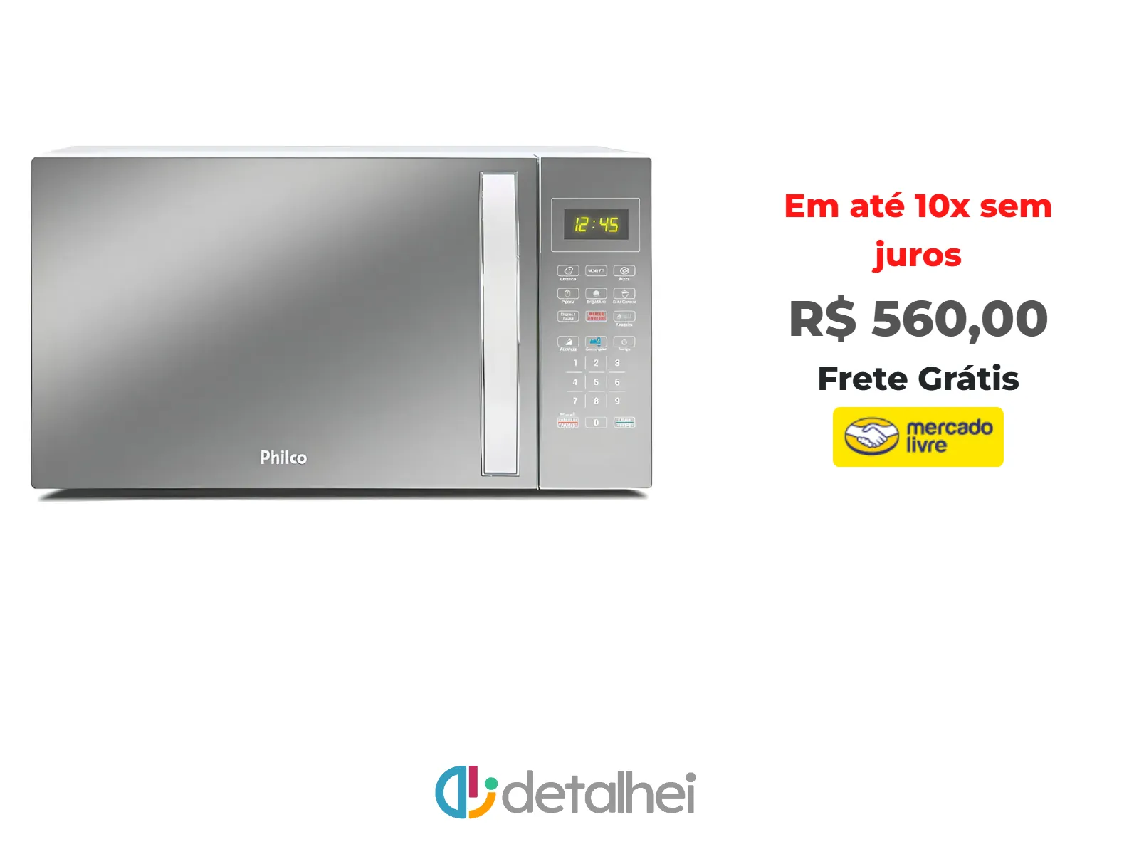 Foto do produto ❗Micro-ondas Philco PMO30e Easy Clean, 28 litros, 1100 W, cor prata<br/>#Mercado Livre: <a href="https://harpy.me/MgLCU5H_AUto" target="_blank" rel="nofollow">https://harpy.me/MgLCU5H_AUto</a>