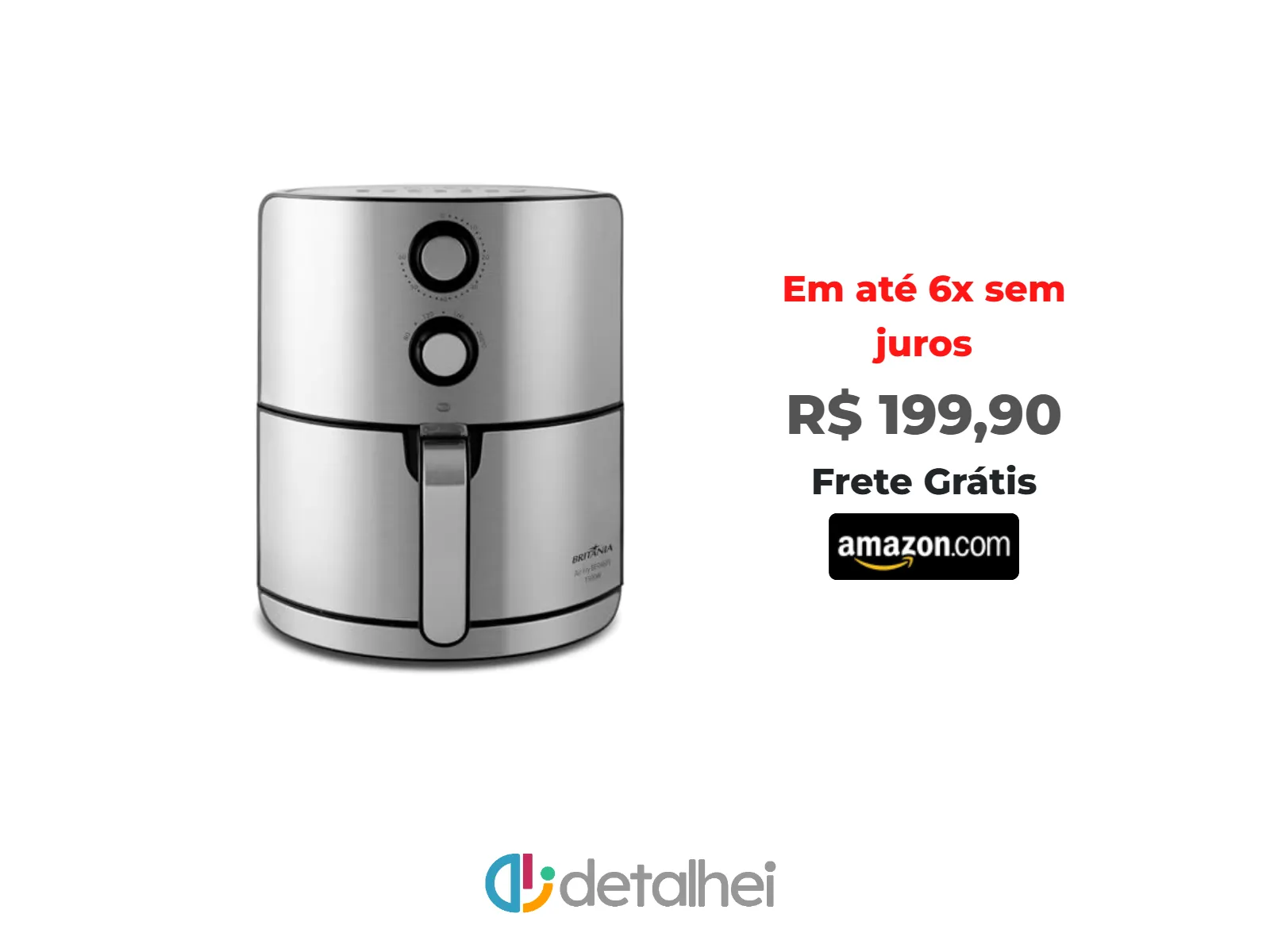 Foto do produto ❗Fritadeira Air Fryer Britânia BFR46PI 4,6L Display Analógico Preto e Inox 1500W 220V<br/>#Amazon: <a href="https://harpy.me/fkDVImtMRHVV" target="_blank" rel="nofollow">https://harpy.me/fkDVImtMRHVV</a>