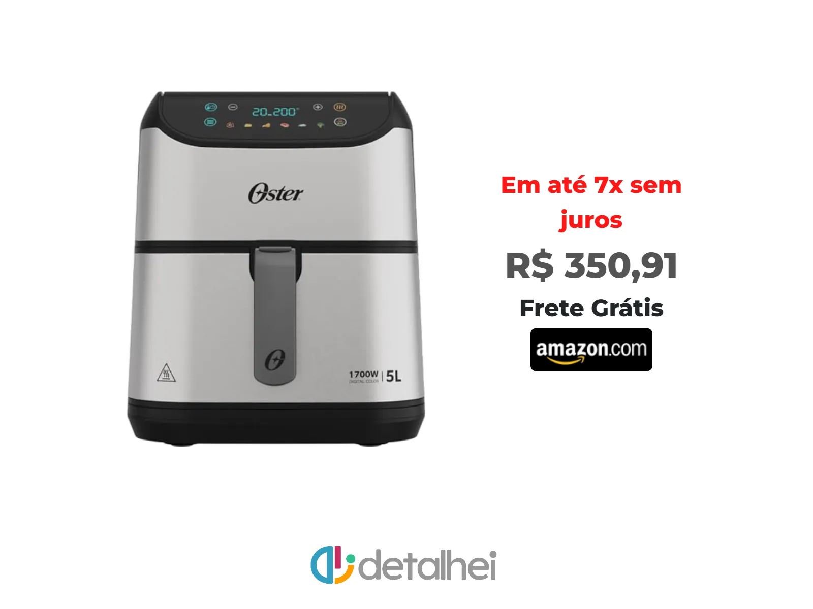 Foto do produto ❗Fritadeira Digital Inox Oster 5L com Painel Touch 220V<br/>#Amazon: <a href="https://harpy.me/6RUTafkfaKDK" target="_blank" rel="nofollow">https://harpy.me/6RUTafkfaKDK</a>