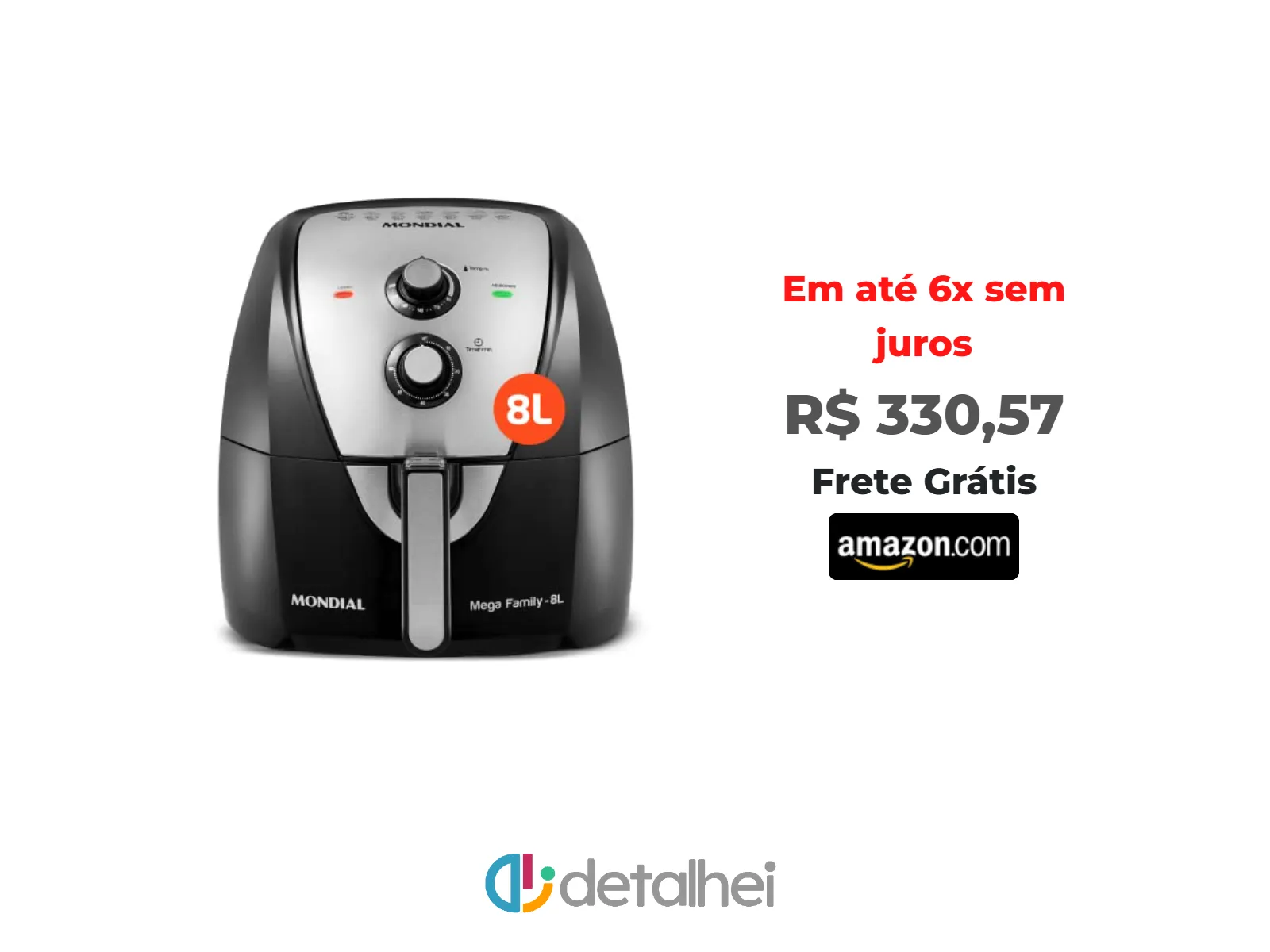 Foto do produto ❗MONDIAL Fritadeira Sem Óleo Air Fryer 8L, Preto/Inox, 1900W, 220V - AFN-80-BI<br/>#Amazon: <a href="https://harpy.me/g8PDfA5UQP_6" target="_blank" rel="nofollow">https://harpy.me/g8PDfA5UQP_6</a>