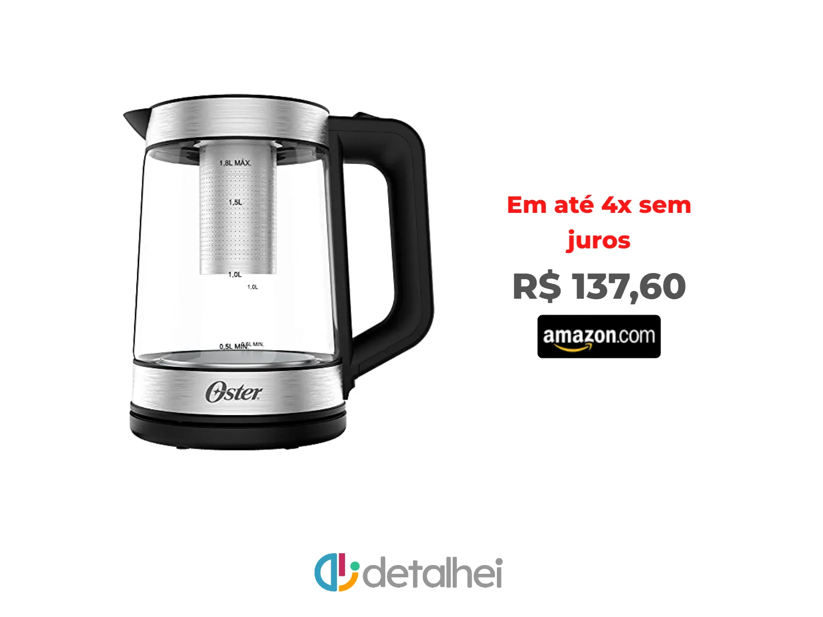 Foto do produto ❗Chaleira Elétrica Oster Tea com Infusor de Chá 1,8L - 220V<br/>#Amazon: <a href="https://harpy.me/a3yyEZWX8zHX" target="_blank" rel="nofollow">https://harpy.me/a3yyEZWX8zHX</a>