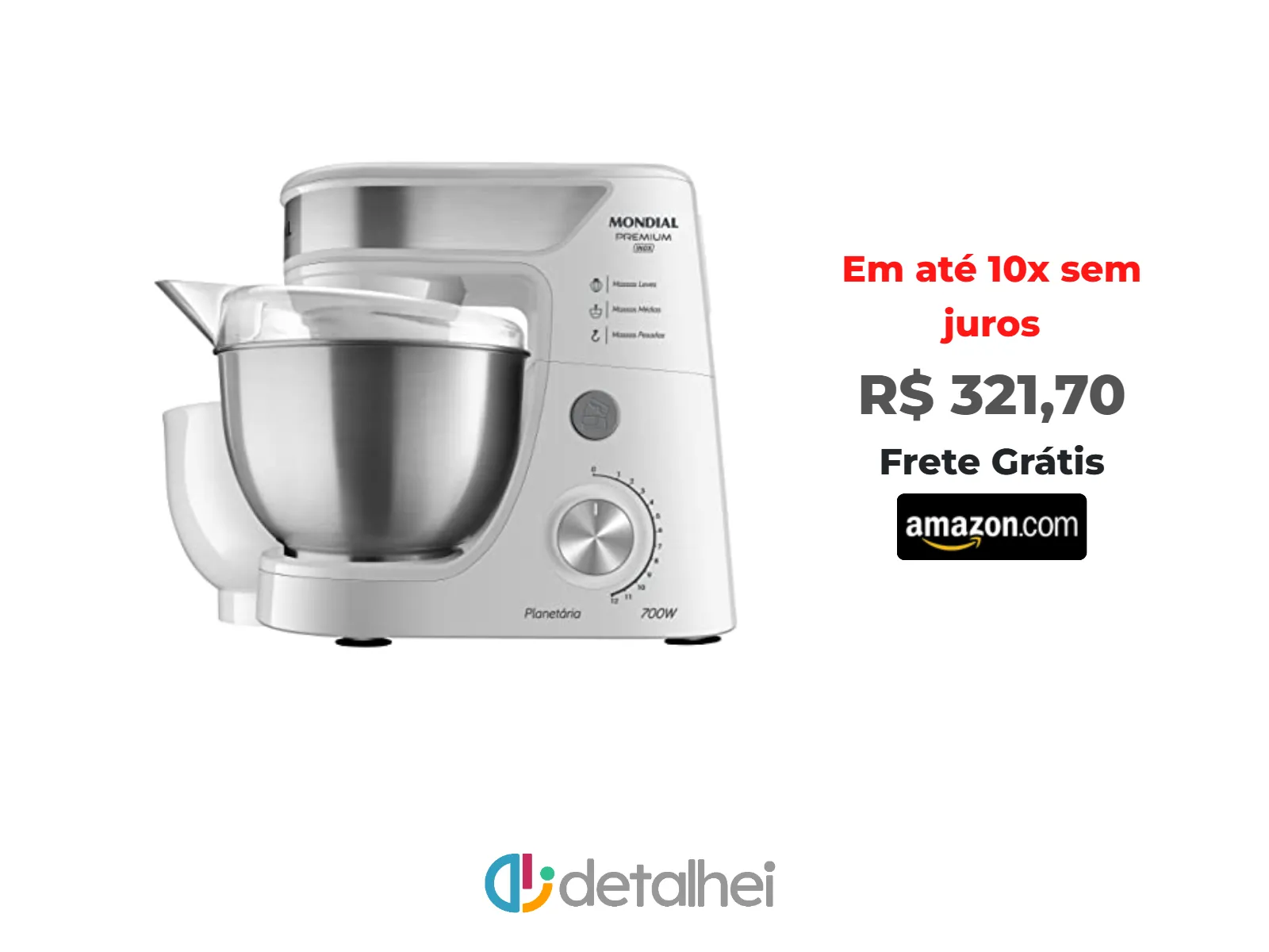 Foto do produto ❗MONDIAL Batedeira Planetária, Branco/Inox, 700W, 110V - BP-02P-W-TI<br/>#Amazon: <a href="https://harpy.me/jimiV0QSsyoR" target="_blank" rel="nofollow">https://harpy.me/jimiV0QSsyoR</a>
