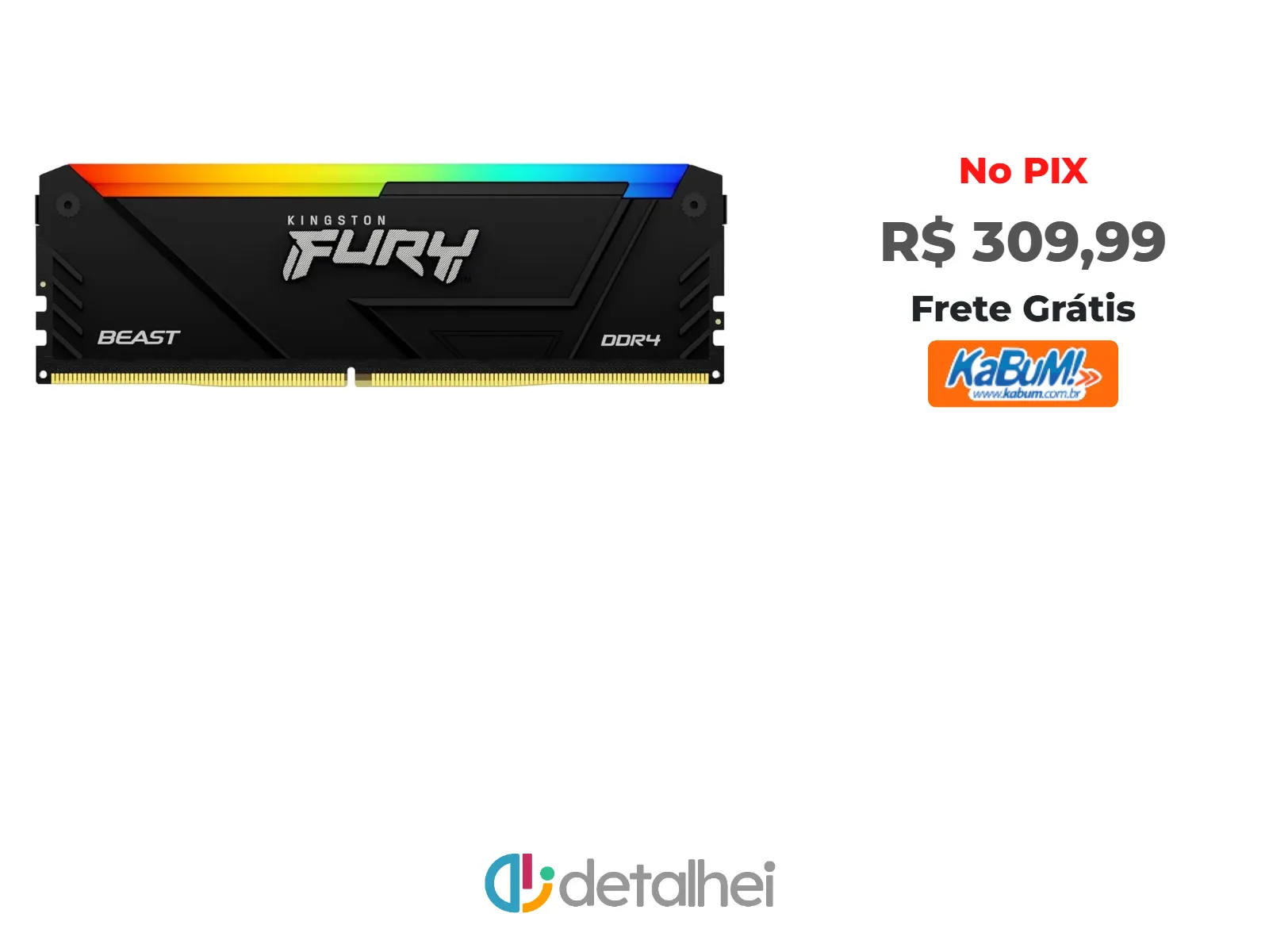 Foto do produto ❗Memória RAM Kingston Fury Beast, RGB, 8GB, 3600MHz, DDR4, CL17, Preto - KF436C17BB2A/8<br/>#Kabum: <a href="https://harpy.me/jwPzkE0bPZ0Y" target="_blank" rel="nofollow">https://harpy.me/jwPzkE0bPZ0Y</a>