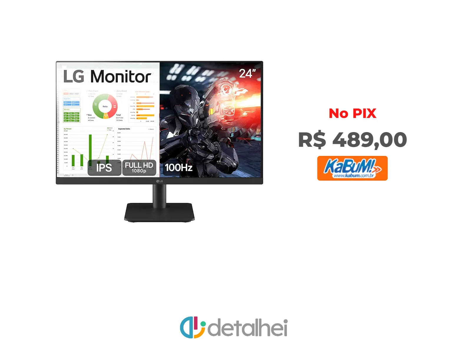 Foto do produto ❗Monitor Gamer LG 24" Full HD, 100Hz, IPS, 5ms, HDMI, Ajuste de Inclinação, Preto - 24MS500-B<br/>#Kabum: <a href="https://harpy.me/og3Z6yCBQzIH" target="_blank" rel="nofollow">https://harpy.me/og3Z6yCBQzIH</a>