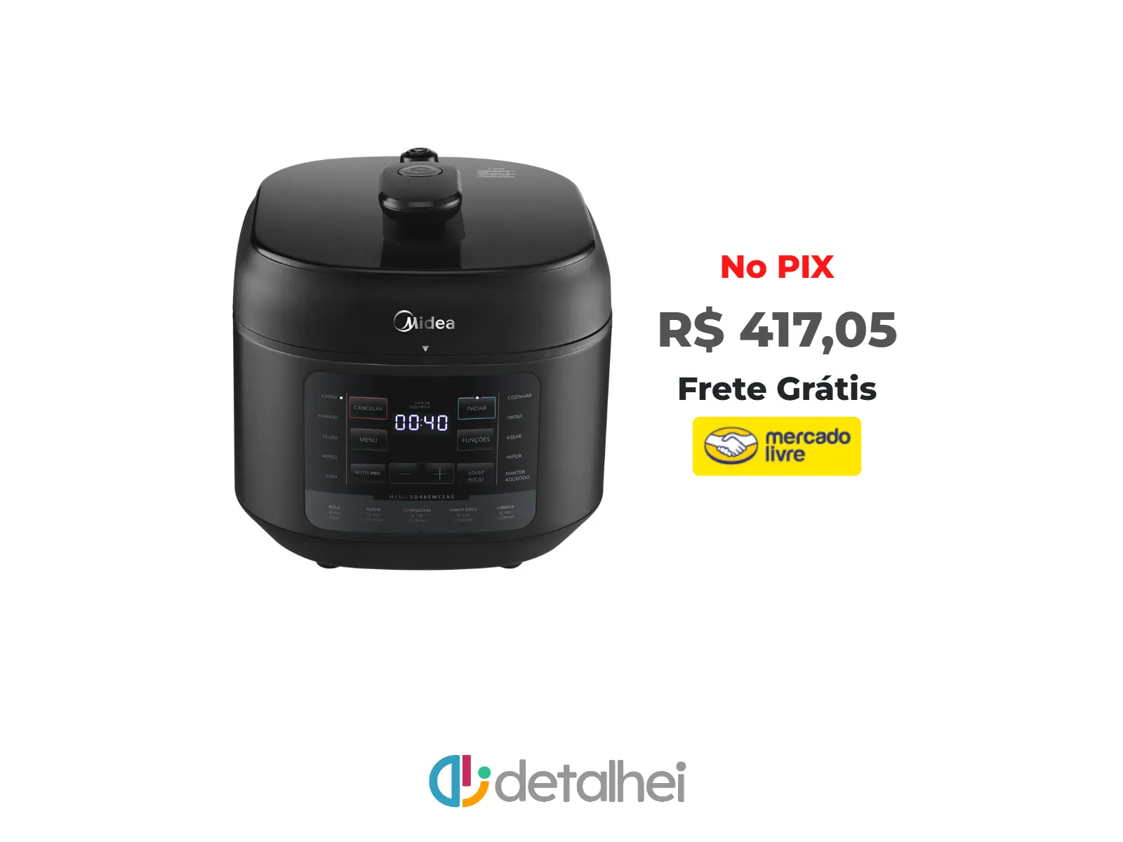 Foto do produto ❗Panela De Pressão Elétrica 5l Nutripro Preta Midea Cor Preto 220V<br/>#Mercado Livre: <a href="https://harpy.me/rrCveS0lz24T" target="_blank" rel="nofollow">https://harpy.me/rrCveS0lz24T</a>