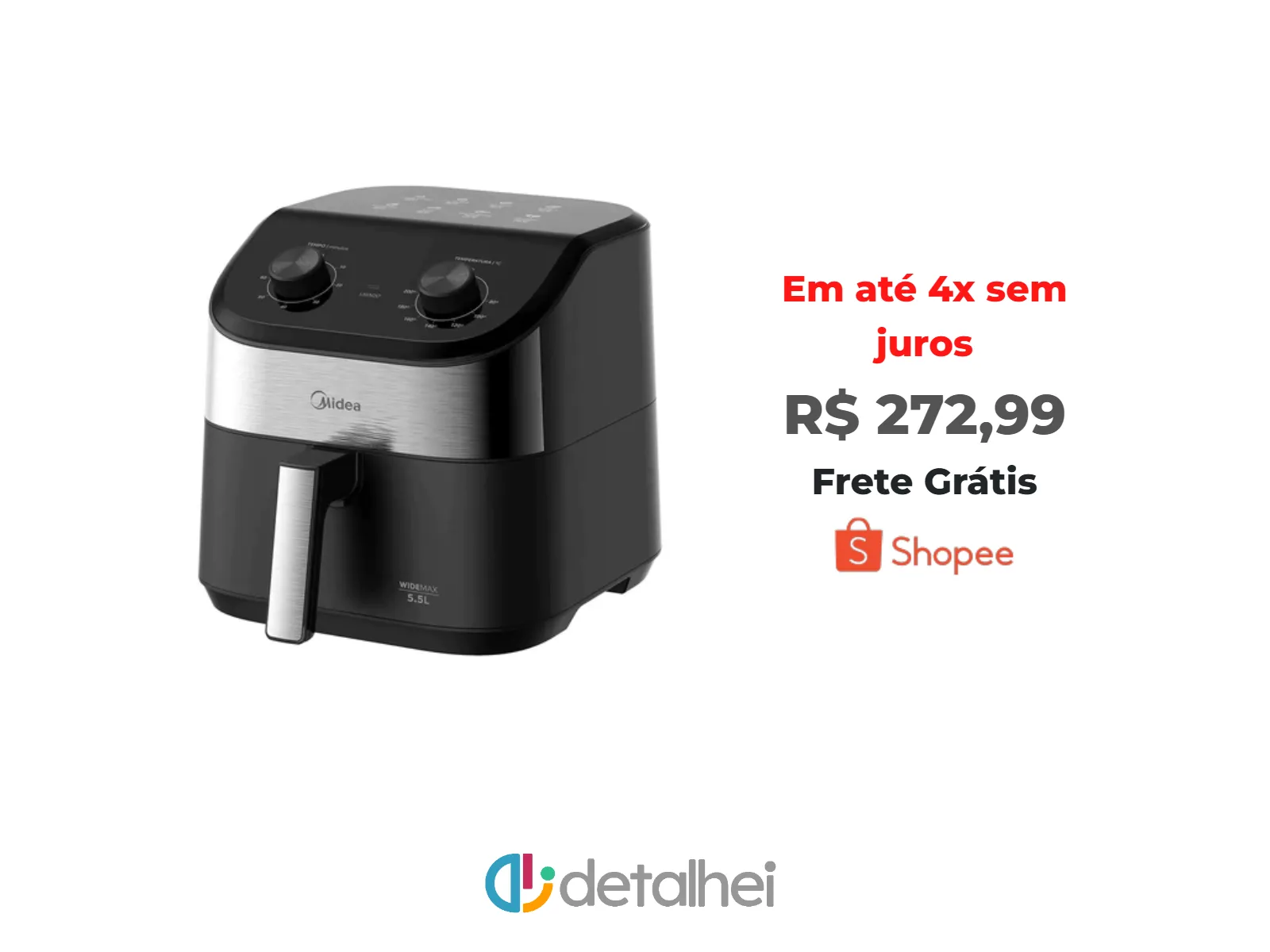 Foto do produto ❗Fritadeira Air Fryer 5,5l Widemax Com Interior De Alumínio 1900w Midea - 220V<br/>#Shopee: <a href="https://harpy.me/WhYMqI3jIfJF" target="_blank" rel="nofollow">https://harpy.me/WhYMqI3jIfJF</a>