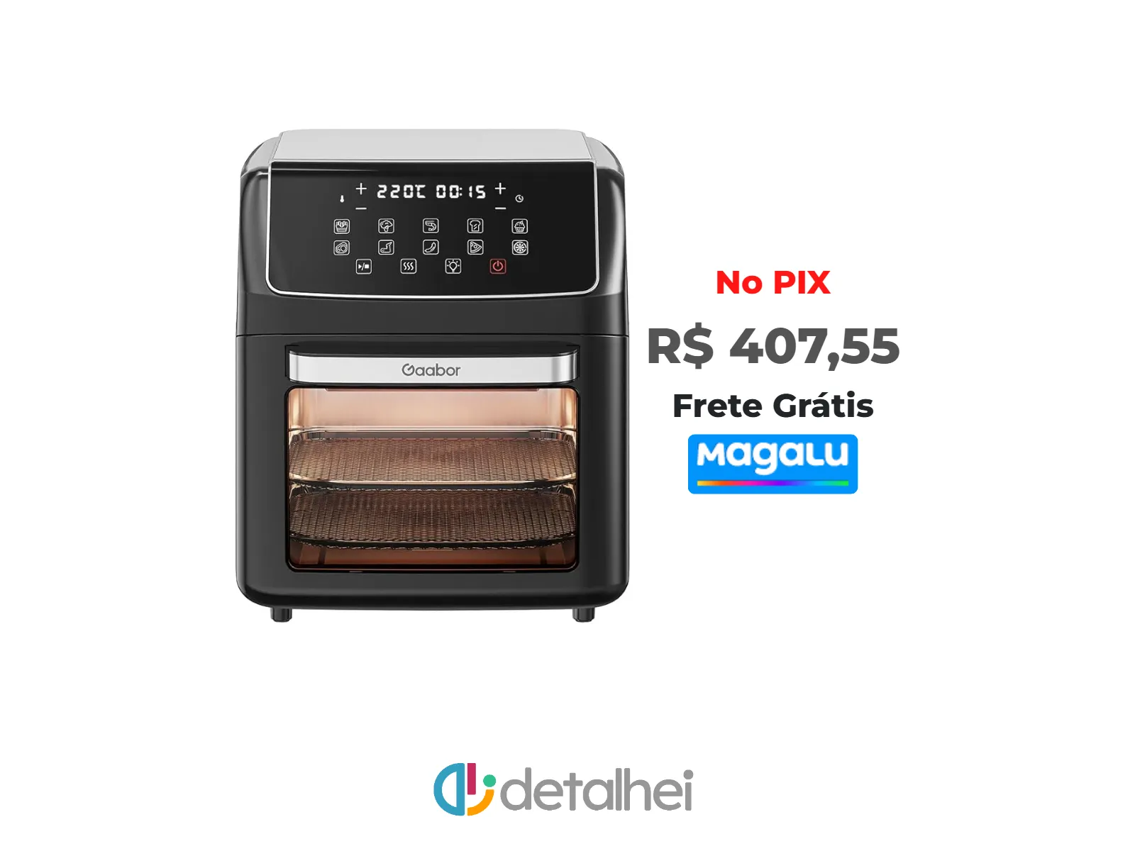 Foto do produto ❗Air Fryer Gaabor AF-120T01 Preto com Forno 12L<br/>#Magazine Luiza: <a href="https://harpy.me/UcaxF-SezHae" target="_blank" rel="nofollow">https://harpy.me/UcaxF-SezHae</a>