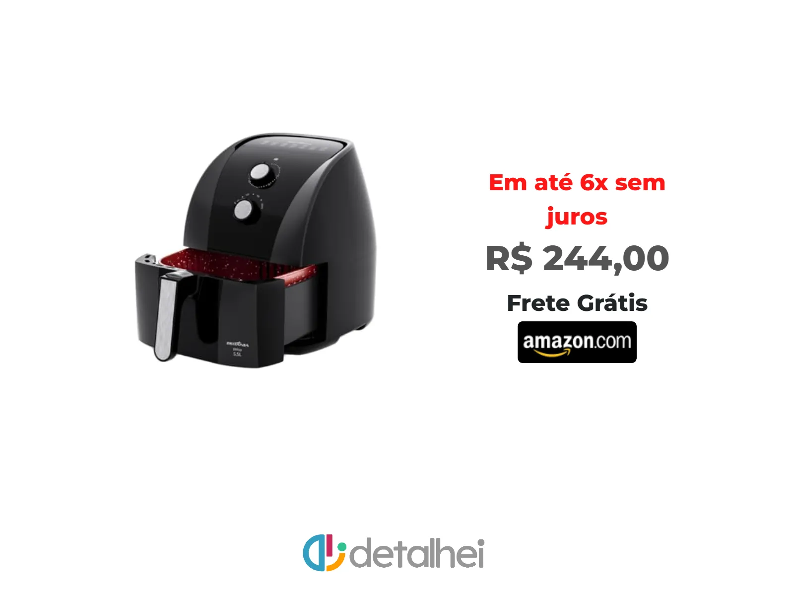 Foto do produto ❗Fritadeira Air Fryer Britânia 5,5L 1500W BFR50 Redstone 220V<br/>#Amazon: <a href="https://harpy.me/geMXGb5A3Q6s" target="_blank" rel="nofollow">https://harpy.me/geMXGb5A3Q6s</a>