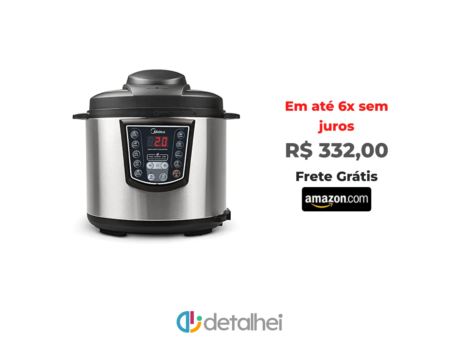 Foto do produto ❗Midea Panela de Pressão Elétrica 6L Digital, Inox/Preto, 110v,<br/>#Amazon: <a href="https://harpy.me/P0Mrnt14H-fP" target="_blank" rel="nofollow">https://harpy.me/P0Mrnt14H-fP</a>