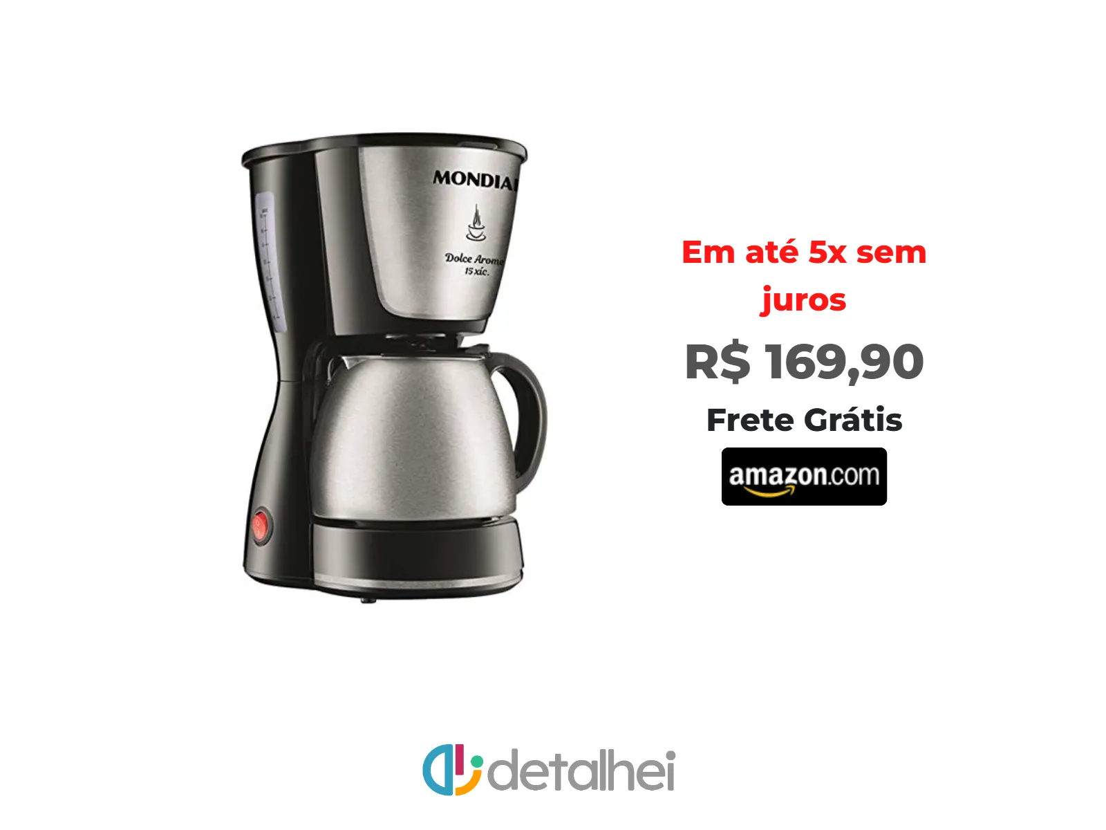 Foto do produto ❗MONDIAL Cafeteira Elétrica Dolce Arome, Preto/Inox, 550W, 110V - C-34 JI 15X<br/>#Amazon: <a href="https://harpy.me/Qup5k47N23ou" target="_blank" rel="nofollow">https://harpy.me/Qup5k47N23ou</a>