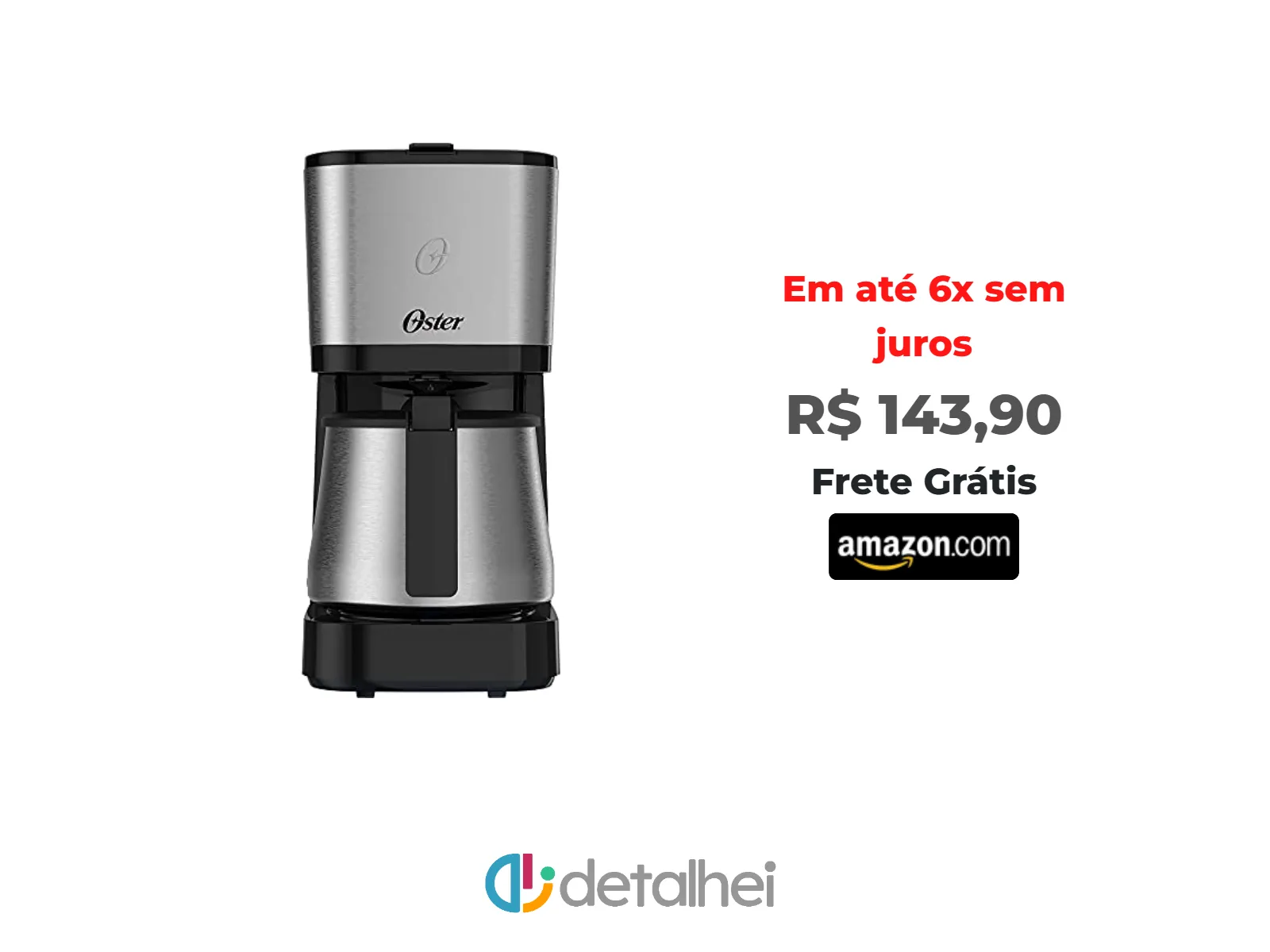 Foto do produto ❗Oster Cafeteira Oster com Jarra Inox 1,2L, OCAF650, 127V<br/>#Amazon: <a href="https://harpy.me/QkXl-IM869BF" target="_blank" rel="nofollow">https://harpy.me/QkXl-IM869BF</a>