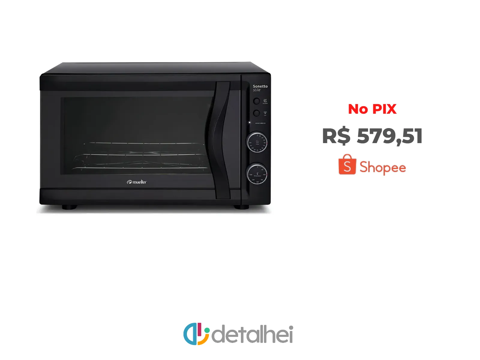 Foto do produto ❗Forno Eletrico Mueller Sonetto 50 Litros Grill Dourador Preto Fosco 127V<br/>#Shopee: <a href="https://harpy.me/51qzHlv6ctRa" target="_blank" rel="nofollow">https://harpy.me/51qzHlv6ctRa</a>