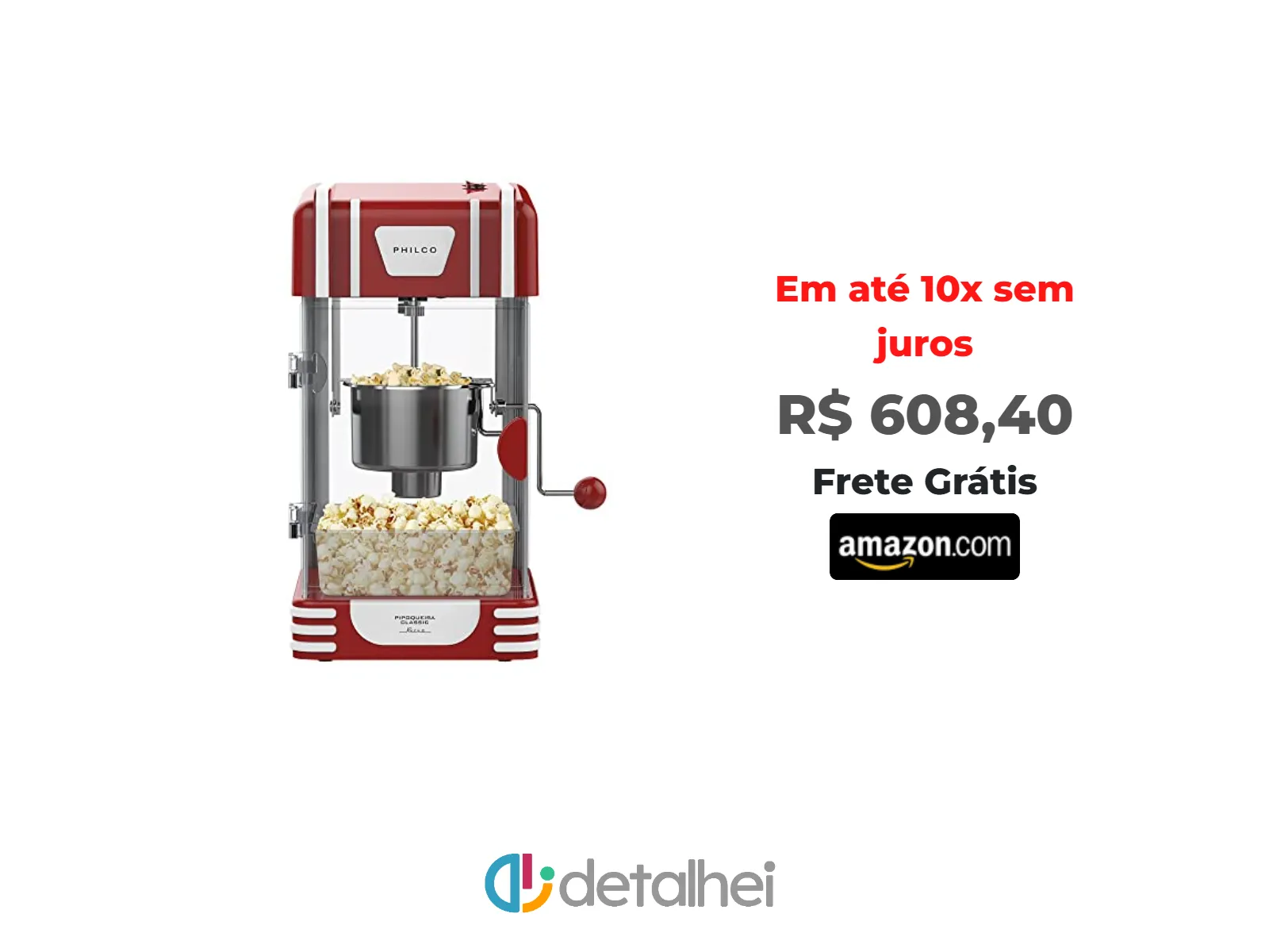 Foto do produto ❗Pipoqueira, Classic retrô Ppi04v, Vermelho, 220V, Philco<br/>#Amazon: <a href="https://harpy.me/XP7USh-9jbln" target="_blank" rel="nofollow">https://harpy.me/XP7USh-9jbln</a>