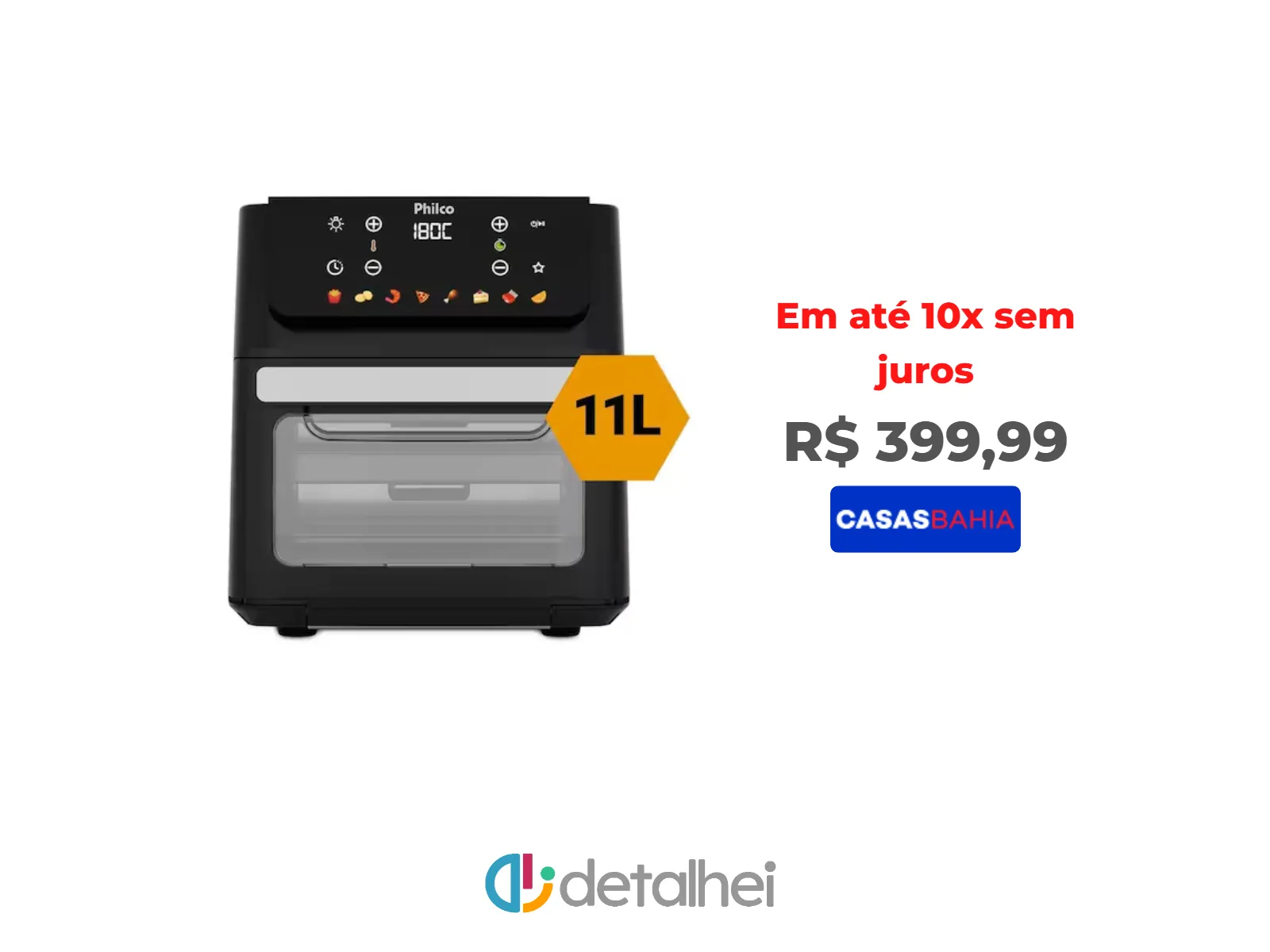 Foto do produto ❗Fritadeira Elétrica Air Fryer Philco Oven PAF11B 11L Porta Removível - Preta - 110V<br/>#Casas Bahia: <a href="https://harpy.me/ZgtCdL2w3Ij8" target="_blank" rel="nofollow">https://harpy.me/ZgtCdL2w3Ij8</a>