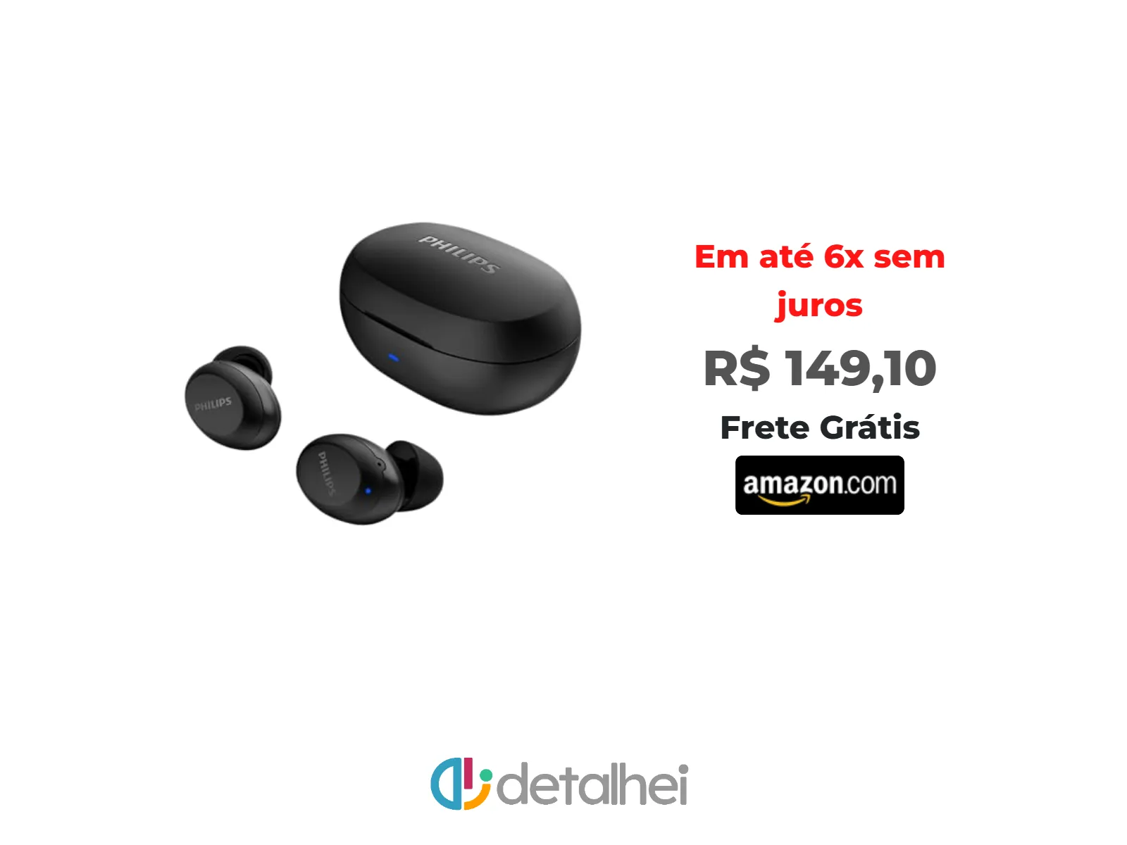 Foto do produto ❗PHILIPS Fone de ouvido sem fio TWS bluetooth com microfone e energia para 18 horas totais na cor preto, padrão, TAT1235BK/97<br/>#Amazon: <a href="https://harpy.me/F-xYXJS54e9R" target="_blank" rel="nofollow">https://harpy.me/F-xYXJS54e9R</a>