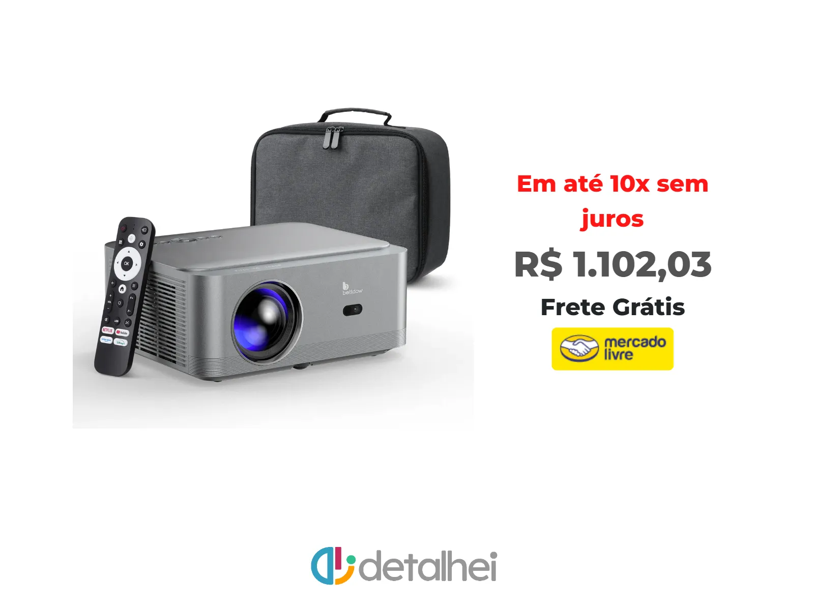 Foto do produto ❗Projetor Bettdow Ac1082 Smart Full Hd 18000 Lm Wi-fi Netflix Prateado 127/220v<br/>#Mercado Livre: <a href="https://harpy.me/ivBGop7_4mGR" target="_blank" rel="nofollow">https://harpy.me/ivBGop7_4mGR</a>