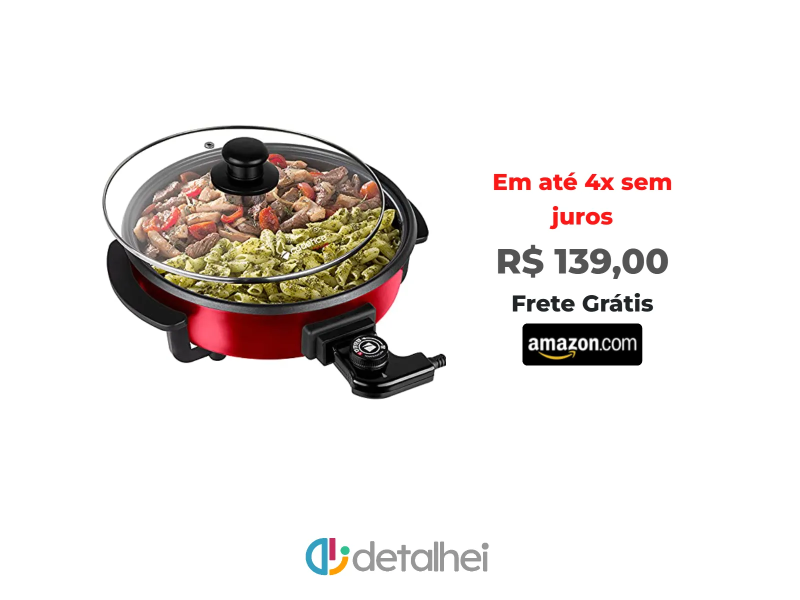 Foto do produto ❗Panela Elétrica Multifuncional Vermelho, 110v, Cadence<br/>#Amazon: <a href="https://harpy.me/y5iRabZ7-wrZ" target="_blank" rel="nofollow">https://harpy.me/y5iRabZ7-wrZ</a>