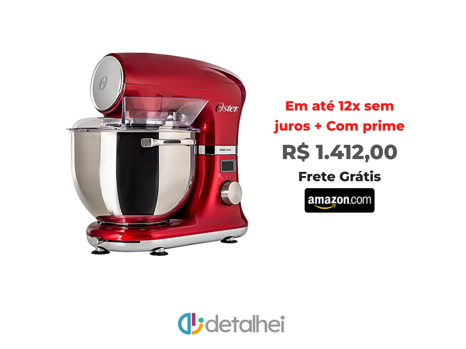Foto do produto ❗Oster Batedeira Planetária Digital, Bowl Inox, 5L, 110V, Vermelha, 1000W, OBAT911<br/>#Amazon: <a href="https://harpy.me/HEAtsplvDWxy" target="_blank" rel="nofollow">https://harpy.me/HEAtsplvDWxy</a>