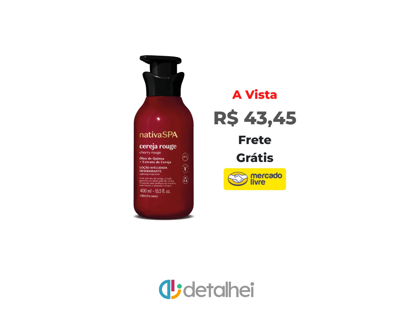 Foto do produto ❗O Boticário Nativa Spa Loção Aveludada Cereja Rouge 400ml<br/>#Mercado Livre: <a href="https://harpy.me/zlyNqqLah_fY" target="_blank" rel="nofollow">https://harpy.me/zlyNqqLah_fY</a>