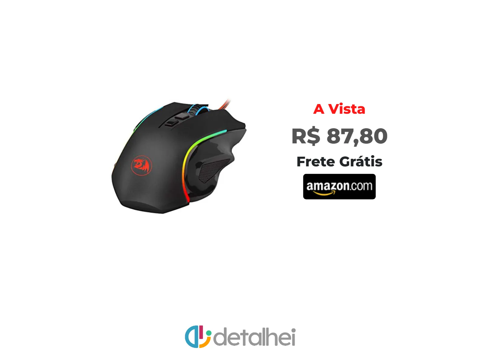 Foto do produto ❗Mouse Gamer Redragon Griffin Preto RGB 7200 DPI M607<br/>#Amazon: <a href="https://harpy.me/f1RRsilxmqDt" target="_blank" rel="nofollow">https://harpy.me/f1RRsilxmqDt</a>