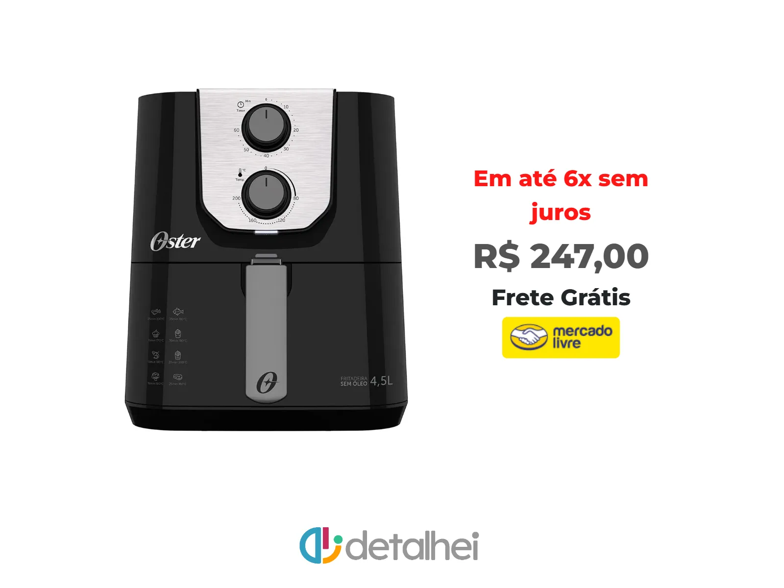 Foto do produto ❗Fritadeira Black Perform 4,5L Oster OFRT510<br/>#Mercado Livre: <a href="https://harpy.me/Om7gwklYg8jw" target="_blank" rel="nofollow">https://harpy.me/Om7gwklYg8jw</a>
