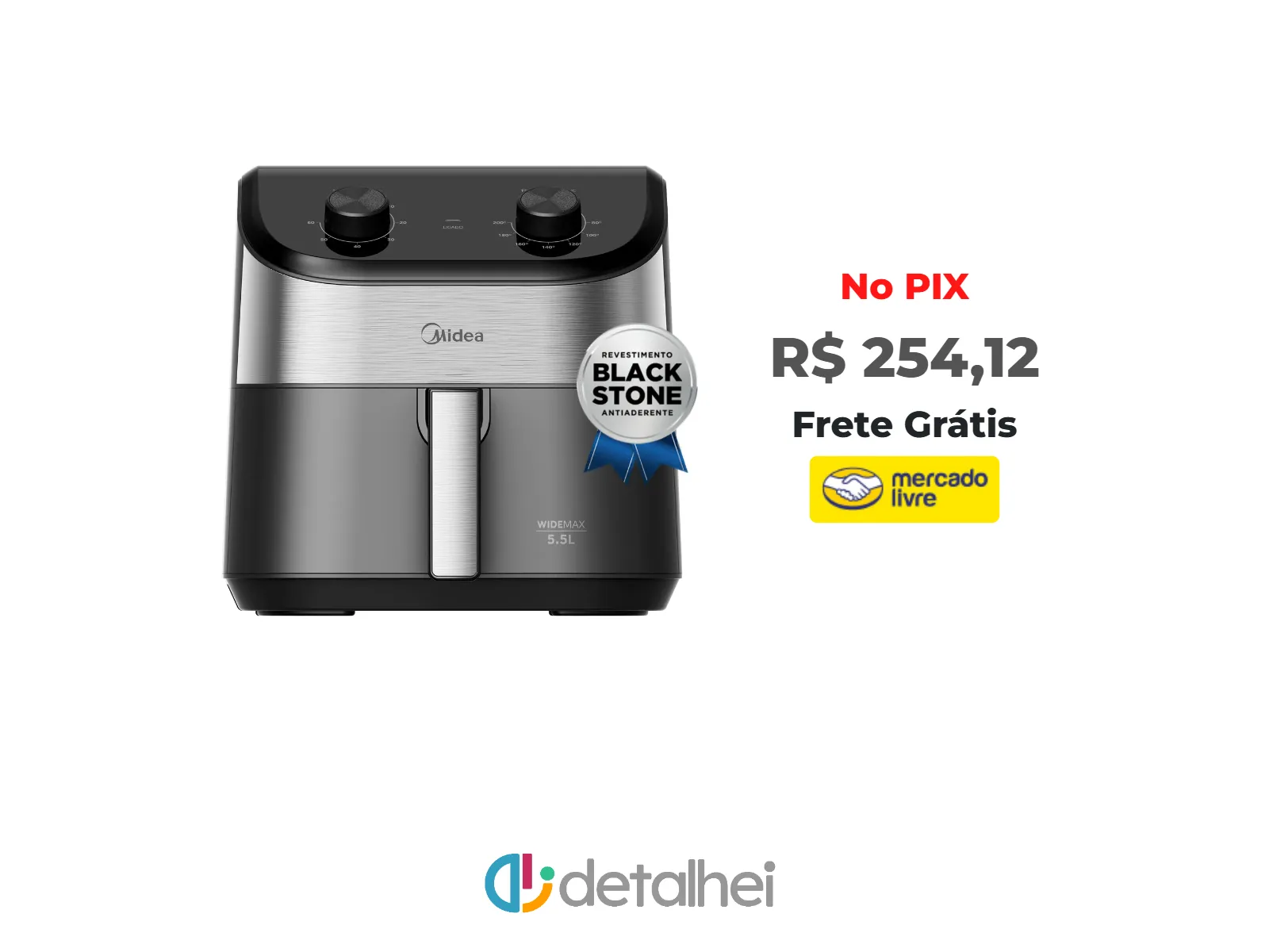 Foto do produto ❗Fritadeira Air Fryer 5,5l Widemax Com Interior De Alumínio 1900w Midea<br/>#Mercado Livre: <a href="https://harpy.me/4zAWn9mSToW8" target="_blank" rel="nofollow">https://harpy.me/4zAWn9mSToW8</a>