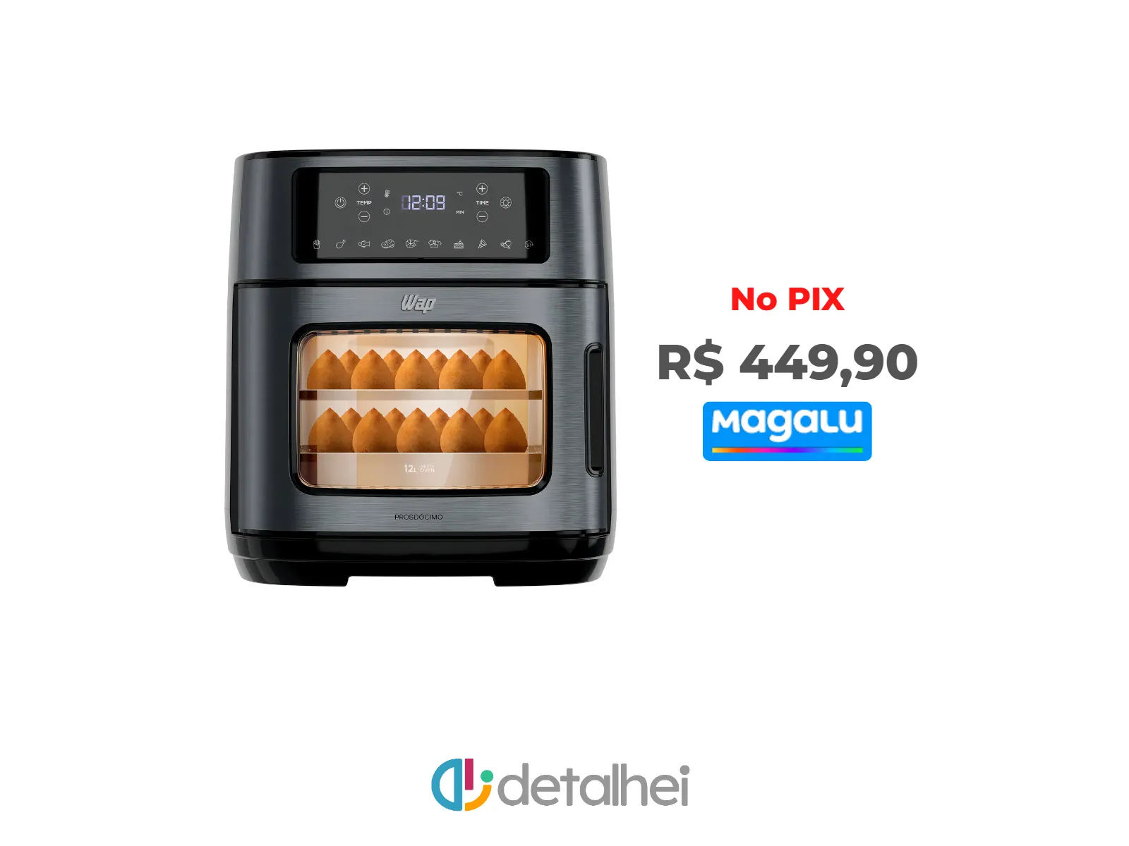 Foto do produto ❗Fritadeira Elétrica WAP AirFry Oven Digital Black Inox 12L 110V<br/>#Magazine Luiza: <a href="https://harpy.me/q6UVCBN7k0qu" target="_blank" rel="nofollow">https://harpy.me/q6UVCBN7k0qu</a>