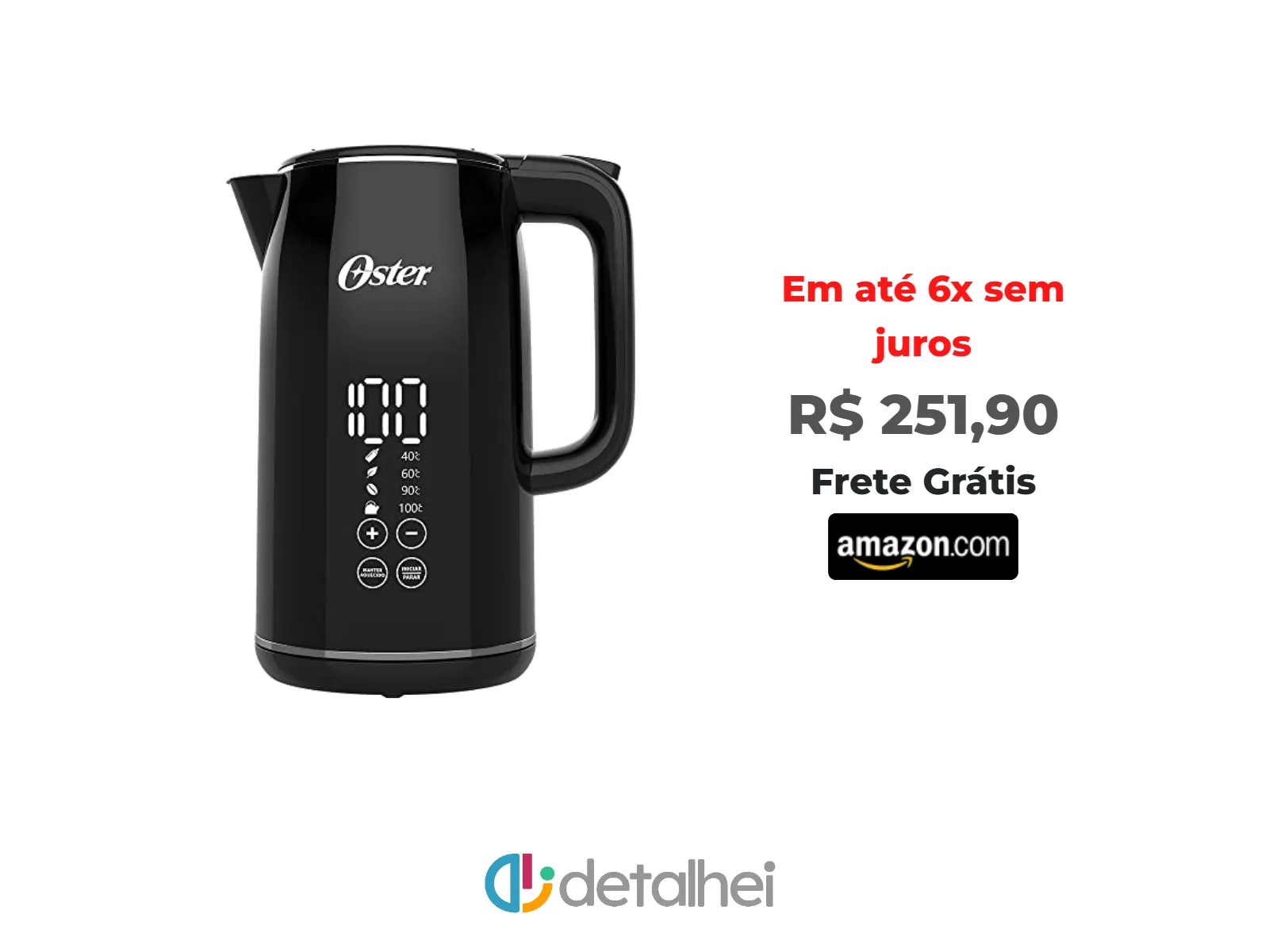 Foto do produto ❗Oster Chaleira Digital Black 1,7L com Controle de Temperatura OCEL920 220V<br/>#Amazon: <a href="https://harpy.me/_caFqR-CvXtz" target="_blank" rel="nofollow">https://harpy.me/_caFqR-CvXtz</a>