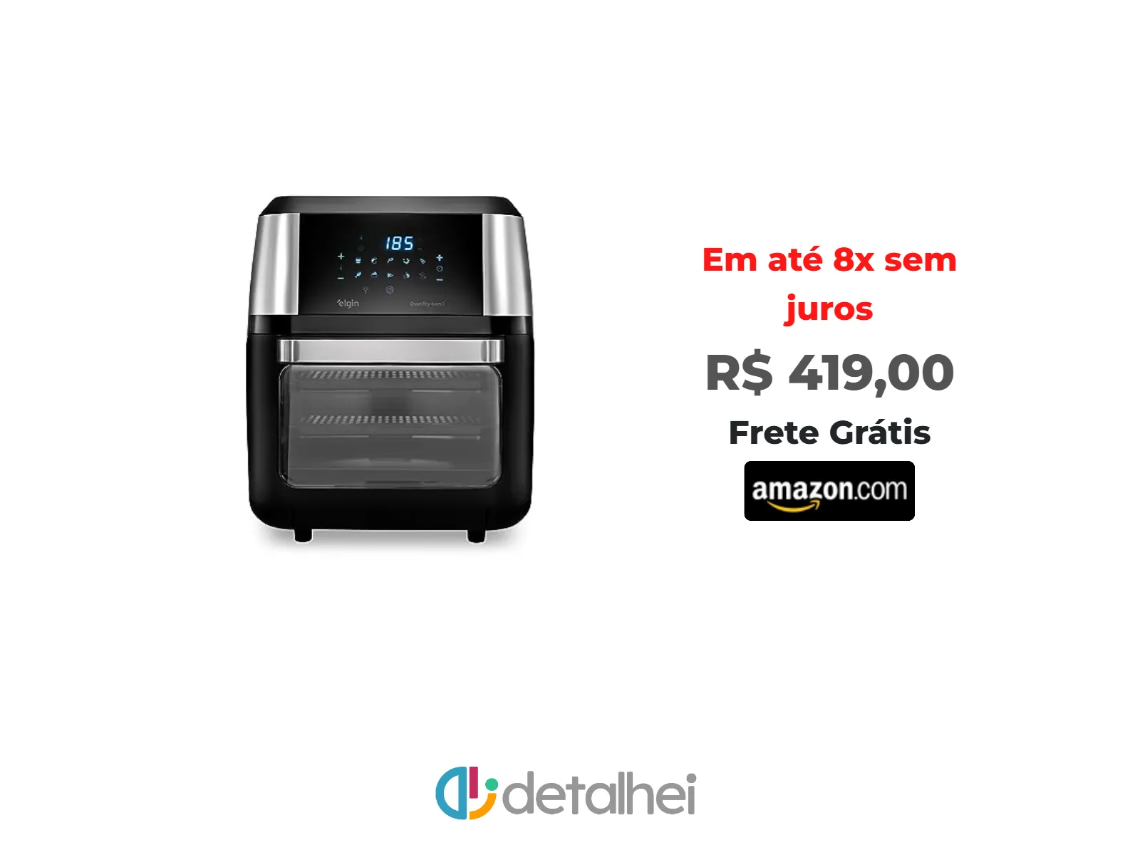 Foto do produto ❗Fritadeira Forno Oven Fry 4 em 1 Elgin 12 Litros 110V - Assa, Frita sem óleo, Desidrata e Reaquece Airfryer<br/>#Amazon: <a href="https://harpy.me/D-U5bmeaWJI7" target="_blank" rel="nofollow">https://harpy.me/D-U5bmeaWJI7</a>