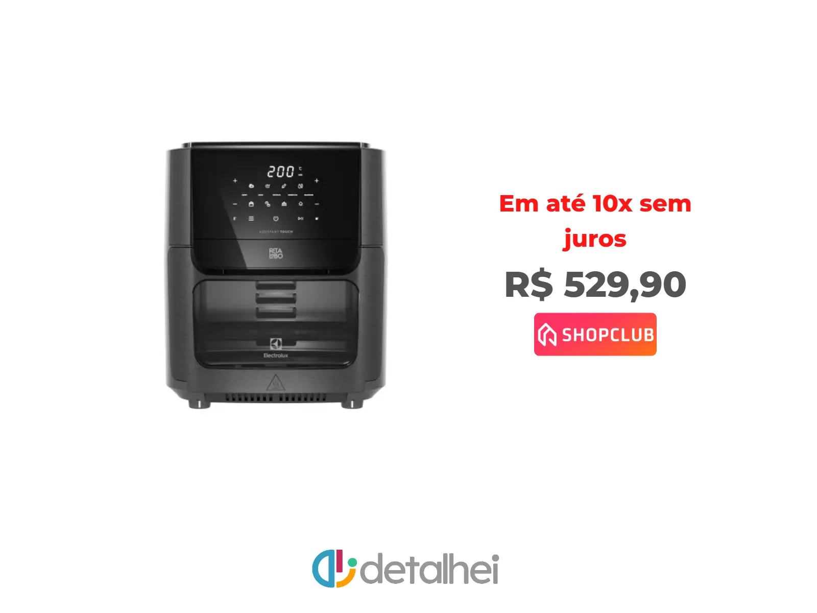 Foto do produto ❗Air Fryer Oven Electrolux por Rita Lobo 12L Digital Grafite Experience 1700W (EAF85) - 127V<br/>#Shopclub: <a href="https://harpy.me/9_LkbyUkf3u9" target="_blank" rel="nofollow">https://harpy.me/9_LkbyUkf3u9</a>