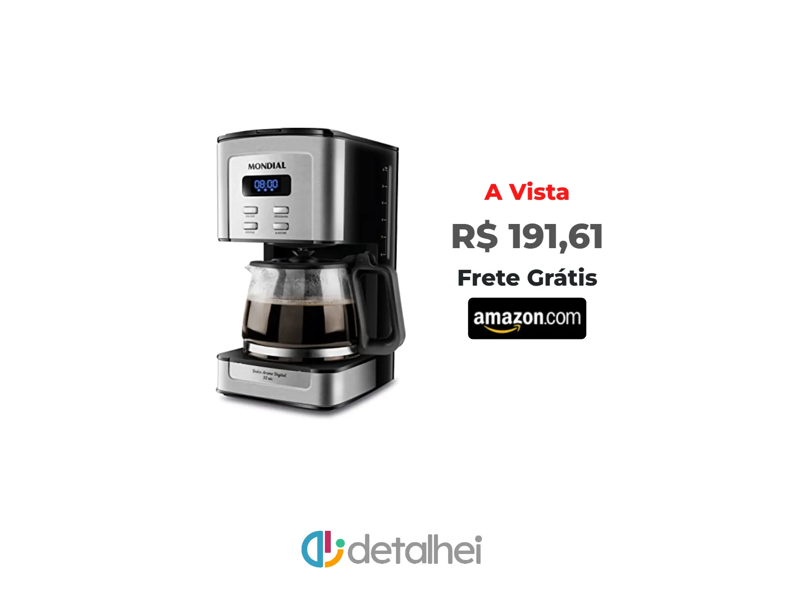 Foto do produto ❗MONDIAL Cafeteira Elétrica Dolce Arome Digital, Preto/Inox, 800W, 110V - C-44-32X-SDI<br/>#Amazon: <a href="https://harpy.me/RMGw3HVOECMr" target="_blank" rel="nofollow">https://harpy.me/RMGw3HVOECMr</a>