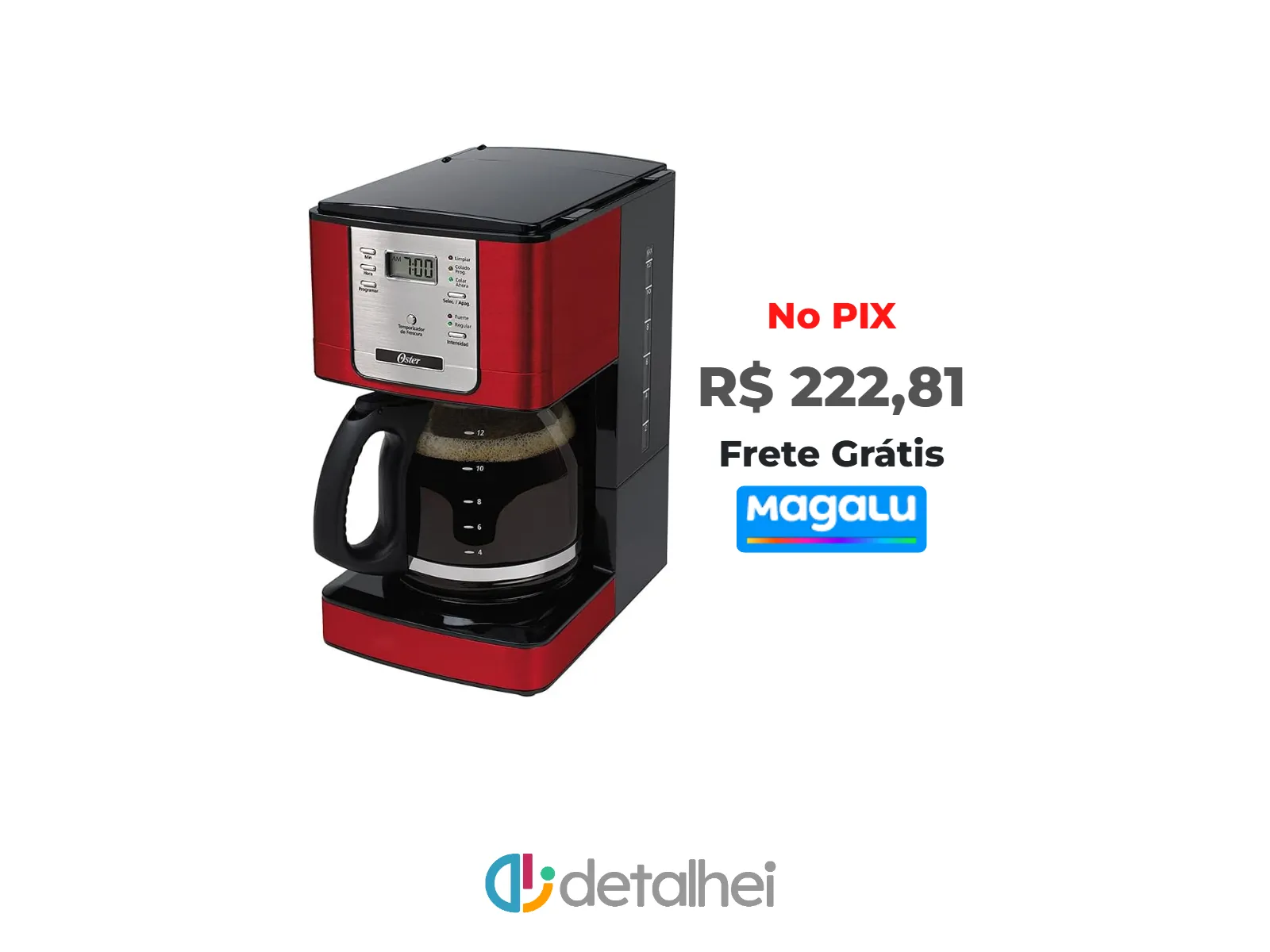 Foto do produto ❗Cafeteira Oster Flavor Vermelha Programável<br/>#Magazine Luiza: <a href="https://harpy.me/BNJ9ZCsg7v7I" target="_blank" rel="nofollow">https://harpy.me/BNJ9ZCsg7v7I</a>