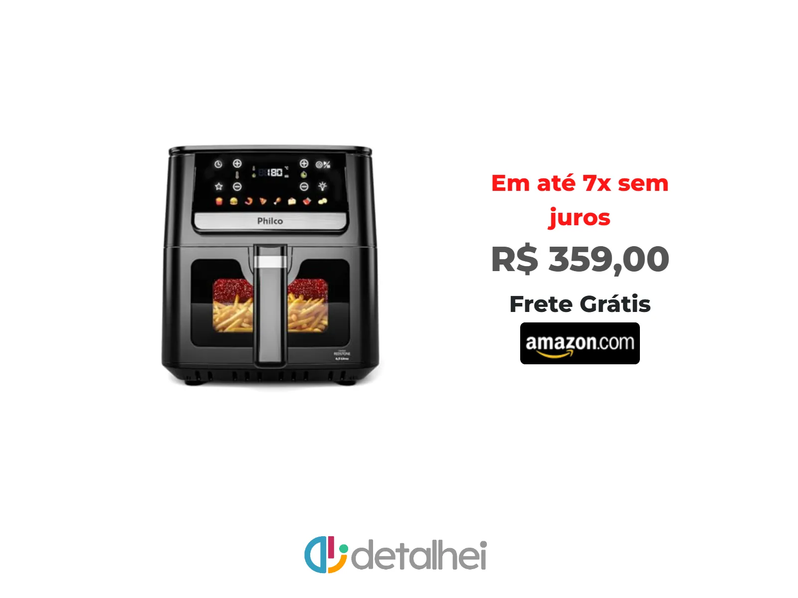 Foto do produto ❗Air Fryer Philco 6,5L Visor Glass 1700W PAF65 127V<br/>#Amazon: <a href="https://harpy.me/k7KlnmdYtjDd" target="_blank" rel="nofollow">https://harpy.me/k7KlnmdYtjDd</a>