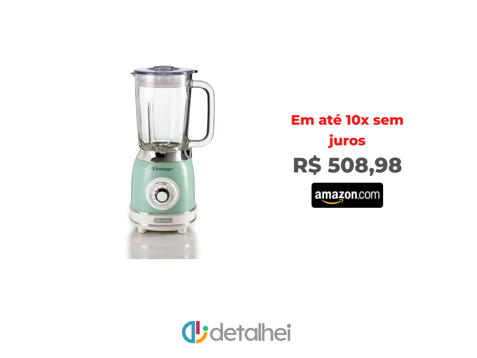 Foto do produto ❗Ariete 583, Liquidificador Vintage Verde, Copo de Vidro 1.5 L, 4 Lâminas de Aço Inoxidável, 4 Velocidades + Pulso, 1000 Wats - 127V<br/>#Amazon: <a href="https://harpy.me/9wJhJplspY5i" target="_blank" rel="nofollow">https://harpy.me/9wJhJplspY5i</a>