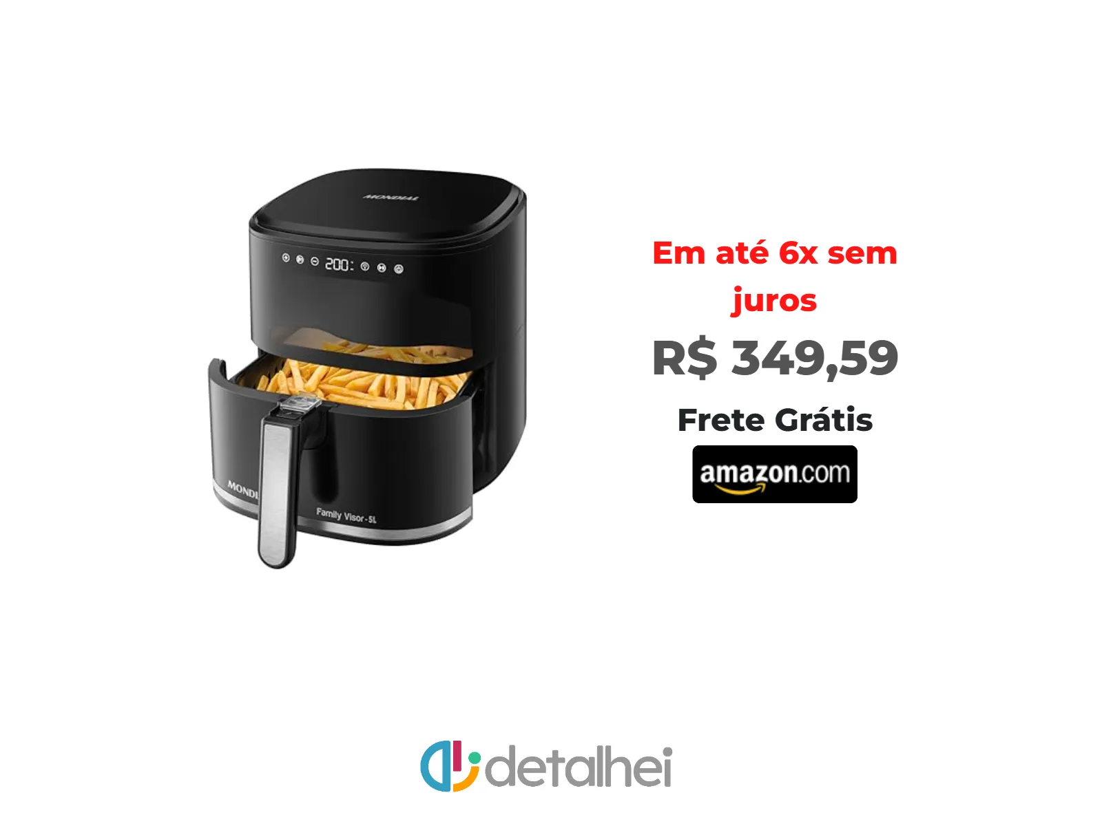 Foto do produto ❗MONDIAL Fritadeira Sem Óleo Air Fryer Digital 5L, Preto, 2000W, 110V - AF-50-DV<br/>#Amazon: <a href="https://harpy.me/nhIbSu9peAW9" target="_blank" rel="nofollow">https://harpy.me/nhIbSu9peAW9</a>
