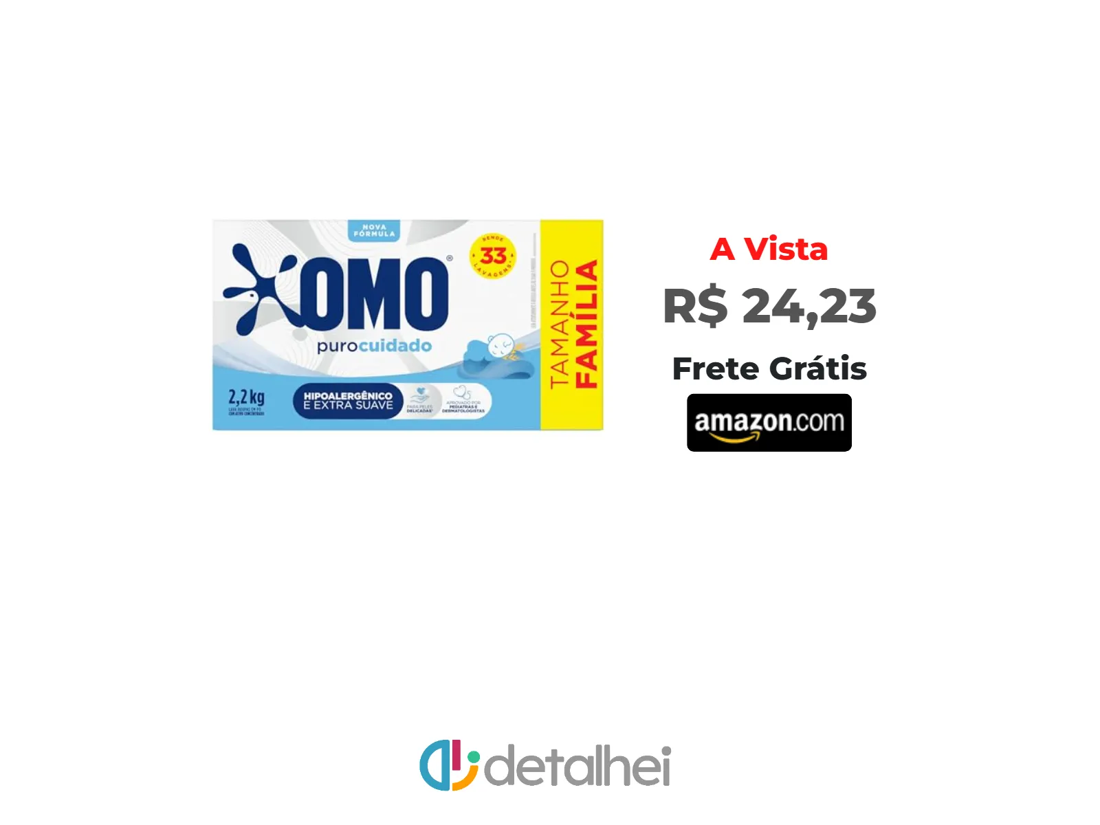 Foto do produto ❗Lava-Roupas em Pó Omo Puro Cuidado Caixa 2,2kg Tamanho Família<br/>#Amazon: <a href="https://harpy.me/LrP0q7EiYIVZ" target="_blank" rel="nofollow">https://harpy.me/LrP0q7EiYIVZ</a>