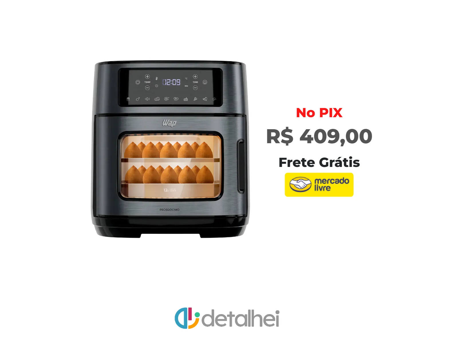 Foto do produto ❗Fritadeira Elétrica Wap Air Fryer Oven Digital Black Inox 12 Litros<br/>#Mercado Livre: <a href="https://harpy.me/kKxNlbRz5tM7" target="_blank" rel="nofollow">https://harpy.me/kKxNlbRz5tM7</a>