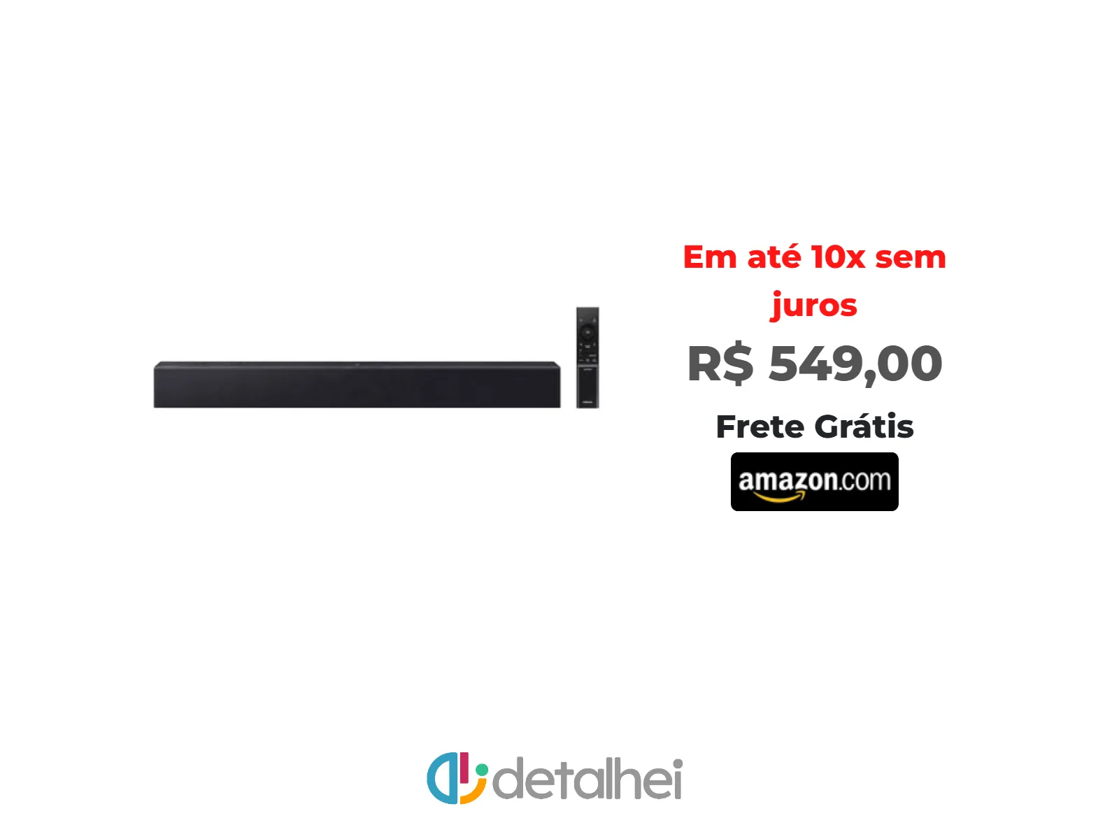Foto do produto ❗Soundbar Samsung HW-B400F, com 2.0 canais, Bluetooth, Subwoofer integrado e HDMI ARC<br/>#Amazon: <a href="https://harpy.me/E0ce0Q8RDRsh" target="_blank" rel="nofollow">https://harpy.me/E0ce0Q8RDRsh</a>