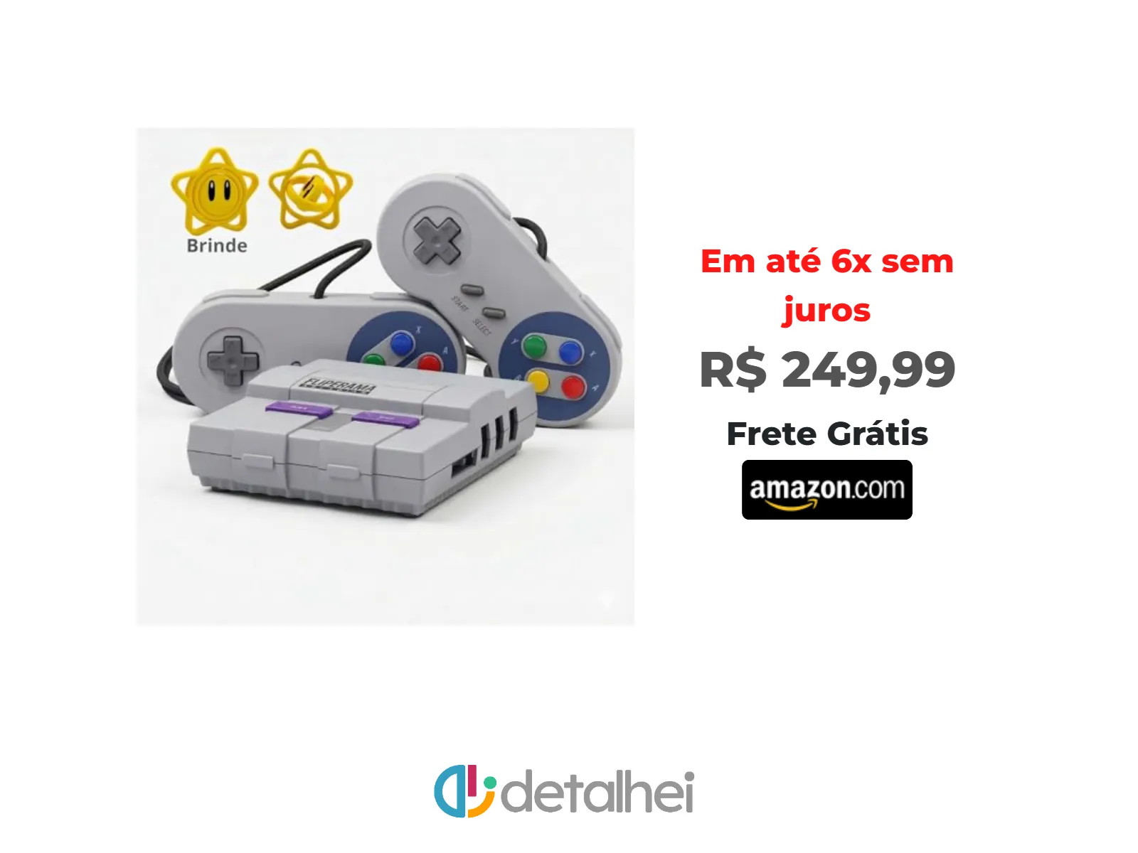 Foto do produto ❗Game Retro Mini Super Nintendo 2 Controles + Pack com todos os Jogos de Snes<br/>#Amazon: <a href="https://harpy.me/supuIXPQBh2m" target="_blank" rel="nofollow">https://harpy.me/supuIXPQBh2m</a>