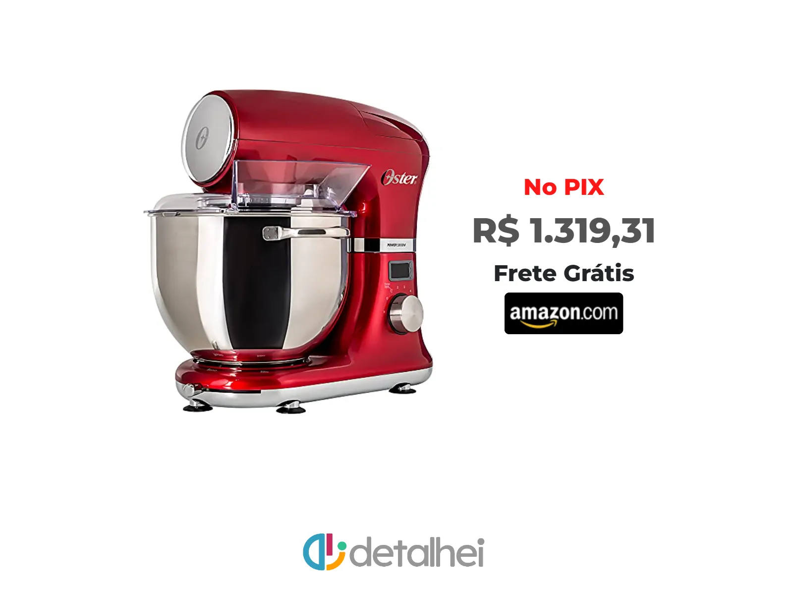 Foto do produto ❗Oster Batedeira Planetária Digital, Bowl Inox, 5L, 110V, Vermelha, 1000W, OBAT911<br/>#Amazon: <a href="https://harpy.me/9h821vb3fCNW" target="_blank" rel="nofollow">https://harpy.me/9h821vb3fCNW</a>