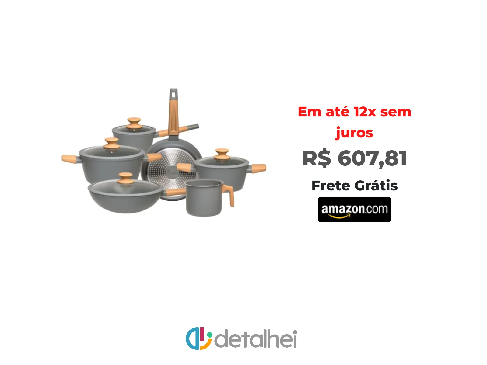 Foto do produto ❗Jogo De Panelas Antiaderente Revestimento Cerâmico 4,5mm 6 Peças Elara Soft Ceram (Granito)<br/>#Amazon: <a href="https://harpy.me/SkU1K3QkaZFB" target="_blank" rel="nofollow">https://harpy.me/SkU1K3QkaZFB</a>