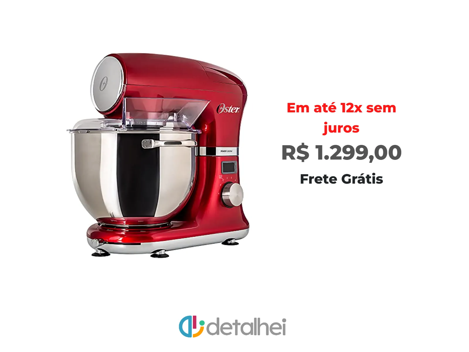 Foto do produto ❗Oster Batedeira Planetária Digital, Bowl Inox, 5L, 110V, Vermelha, 1000W, OBAT911<br/>#Amazon: <a href="https://harpy.me/iN63w9Xn9M6Y" target="_blank" rel="nofollow">https://harpy.me/iN63w9Xn9M6Y</a>