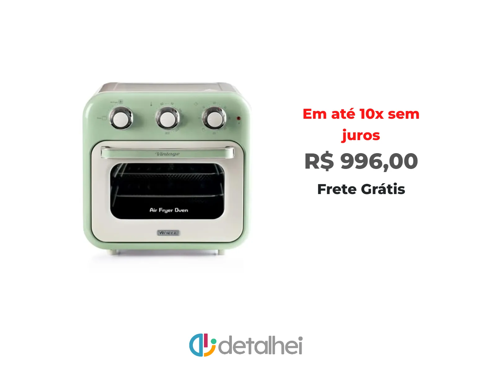 Foto do produto ❗Ariete 4632, Fritadeira 2 em 1, Air Fryer e Forno Elétrico Vintage Verde, Capacidade de 16 Litros, 1400 Wats, Porta Transparente - 127V<br/>#Amazon: <a href="https://harpy.me/L8gBKLmcrKG_" target="_blank" rel="nofollow">https://harpy.me/L8gBKLmcrKG_</a>