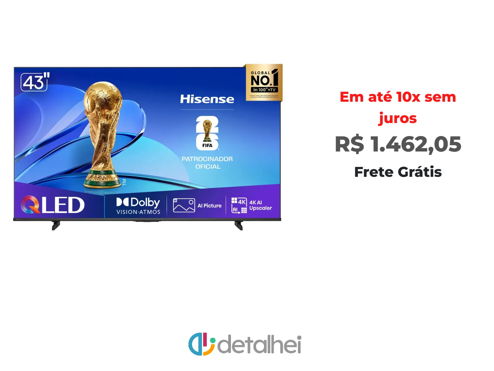 Foto do produto ❗Hisense Smart TV UHD 4K QLED 43 Polegadas 43Q6QV com HDR10+<br/>#Mercado Livre: <a href="https://harpy.me/PTmWrmnls-2O" target="_blank" rel="nofollow">https://harpy.me/PTmWrmnls-2O</a>